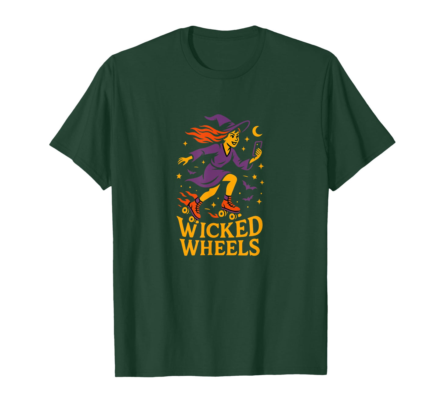 Witchy Roller Skater Halloween T-Shirt