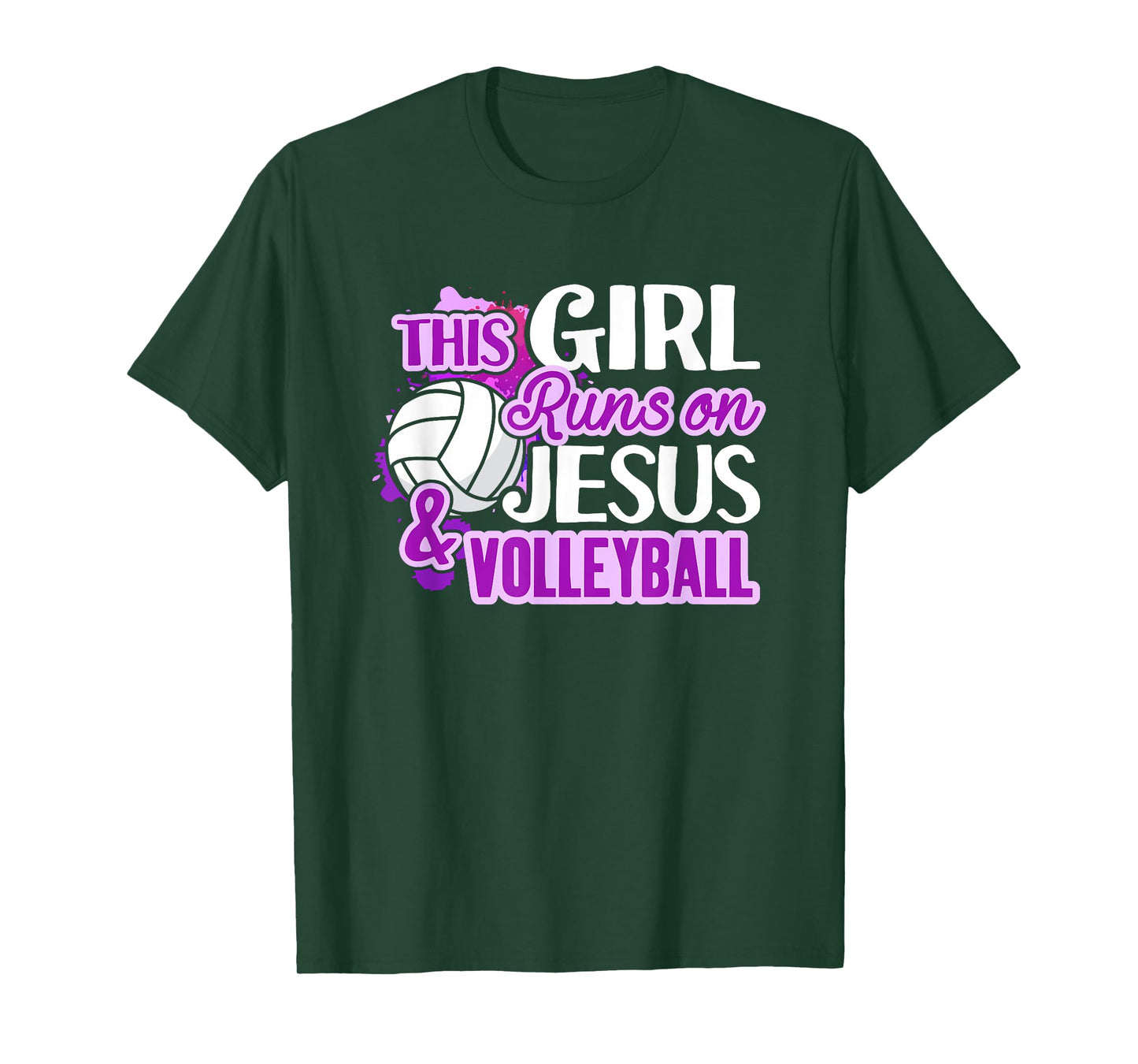 This Girl Runs On Jesus And Volleyball Christian Squad Gift T-Shirt