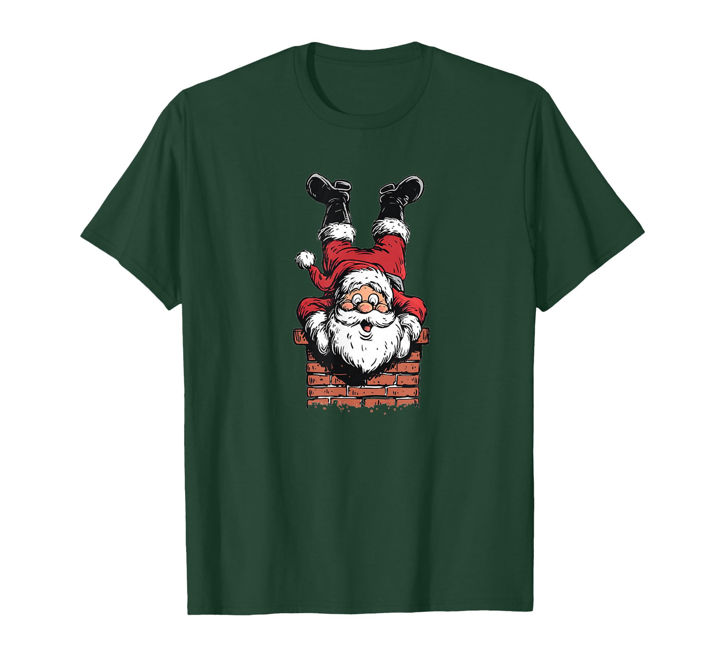 Cool Christmas Chimney with Santa for Boys and Girls T-Shirt