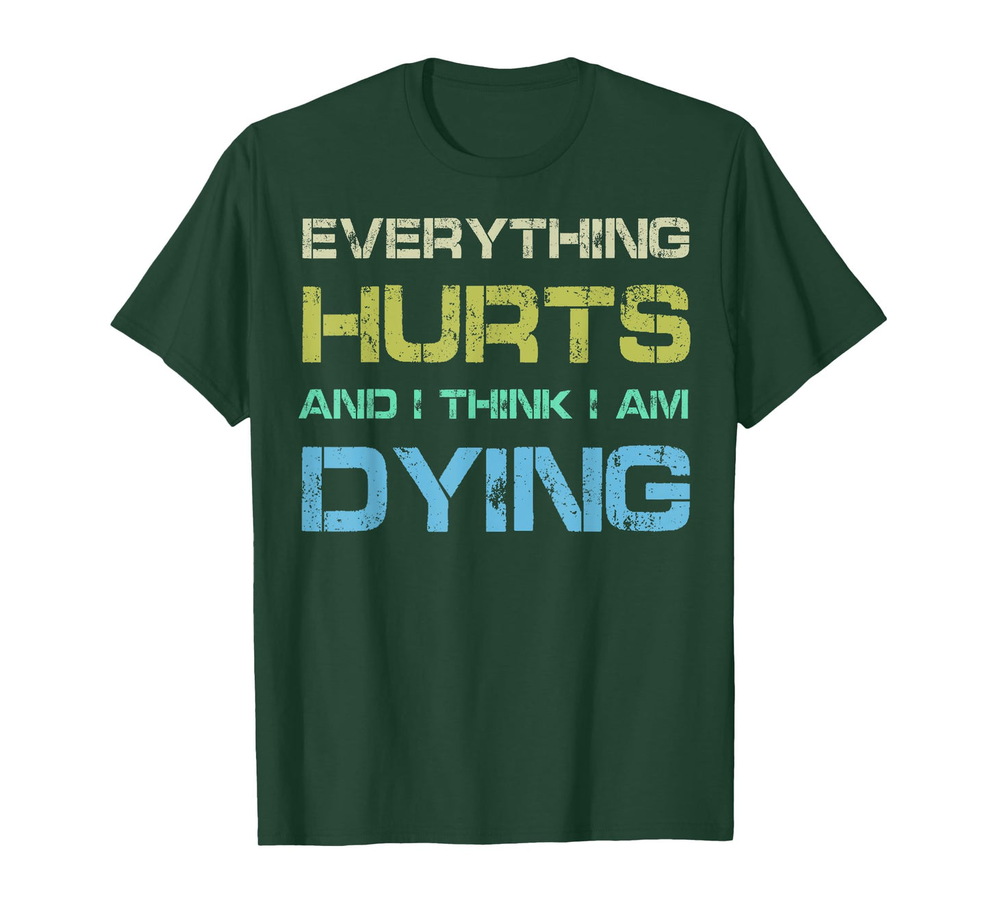 Everything Hurts & I Think I'm Dying Funny Gym Tee Workout T-Shirt