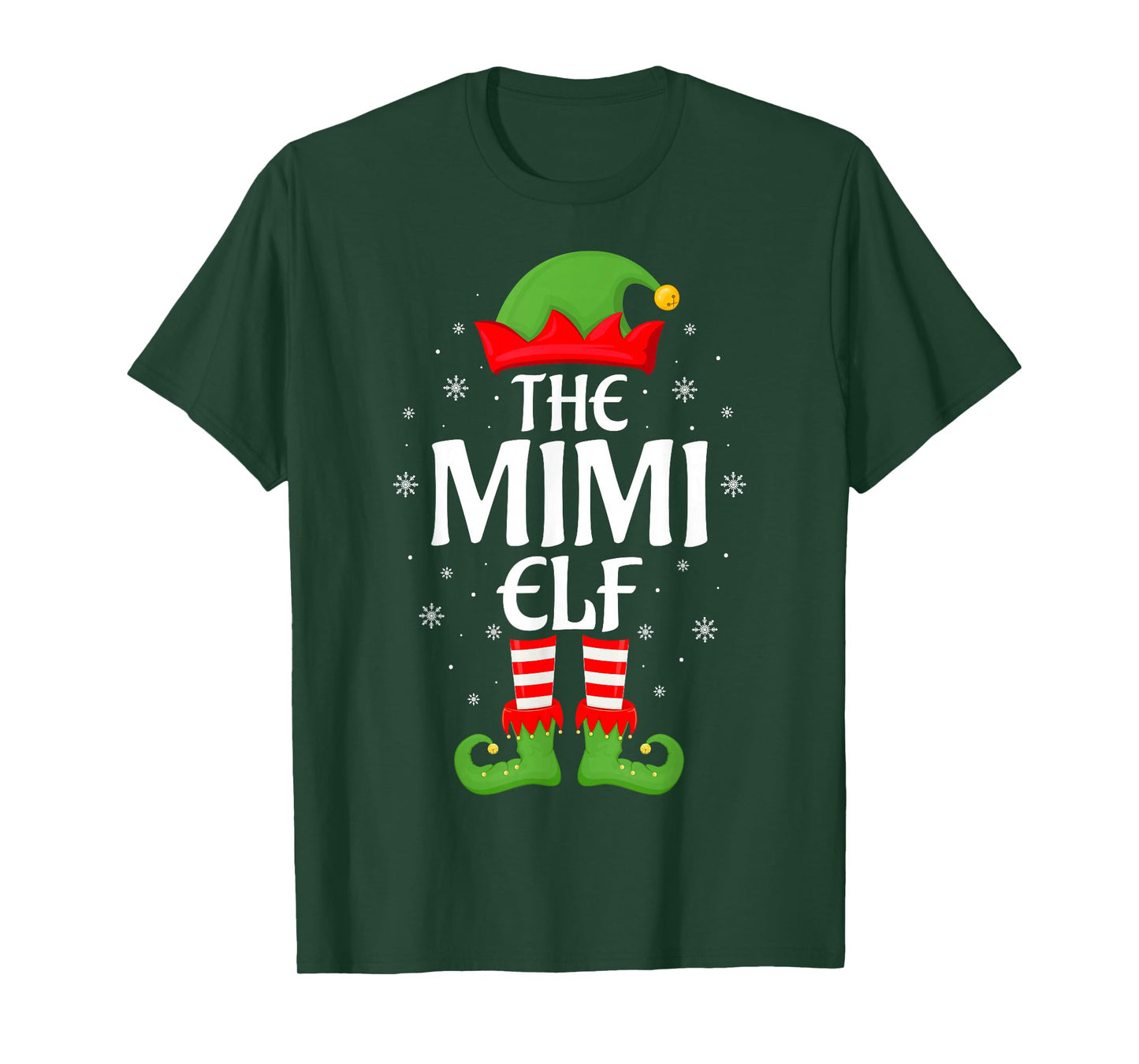 Mimi Elf Xmas Family Matching Elf Squad Grandma Christmas T-Shirt
