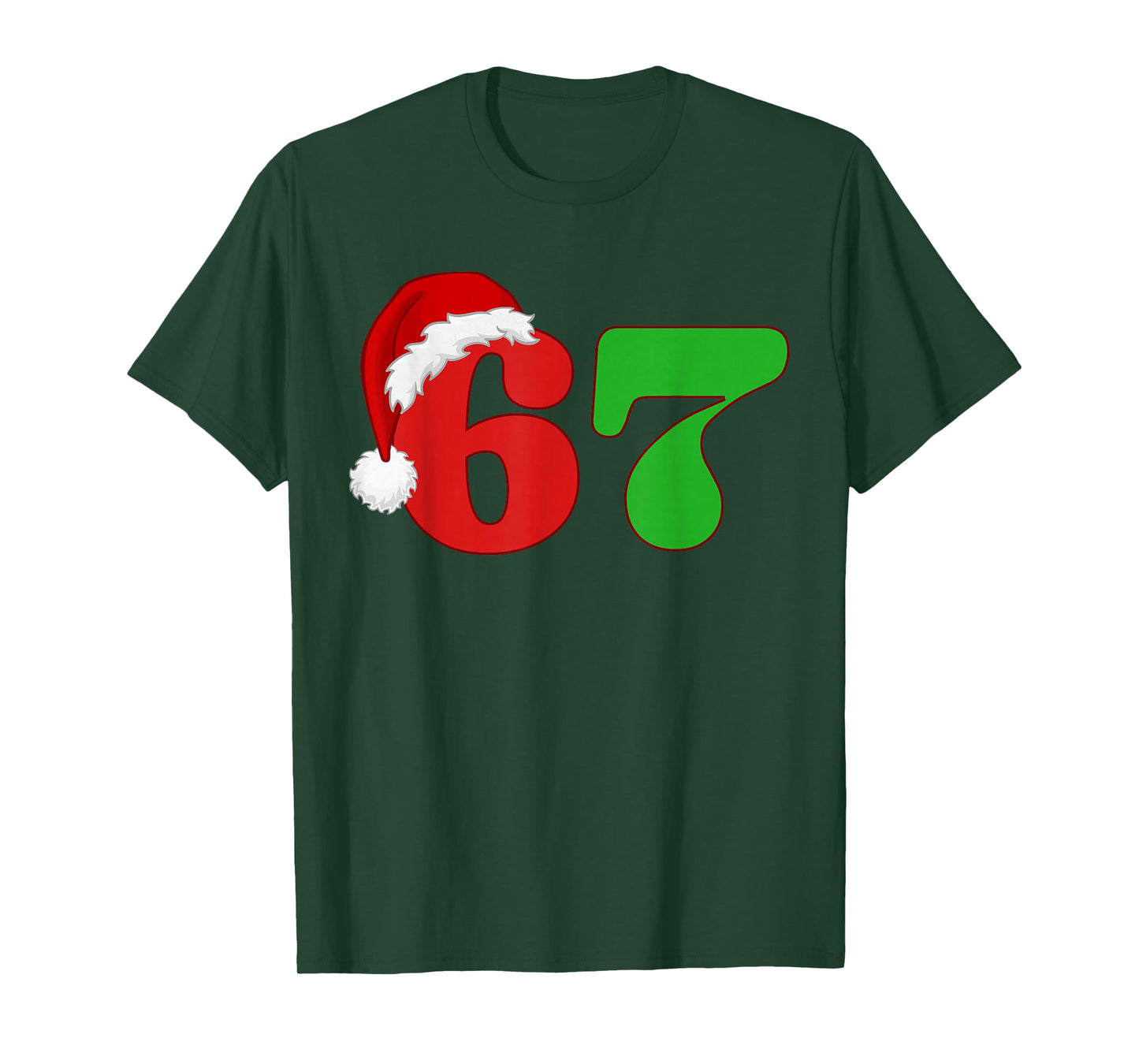67 Christmas Funny Six Seven Meme Brainrot Santa Hat Boys T-Shirt