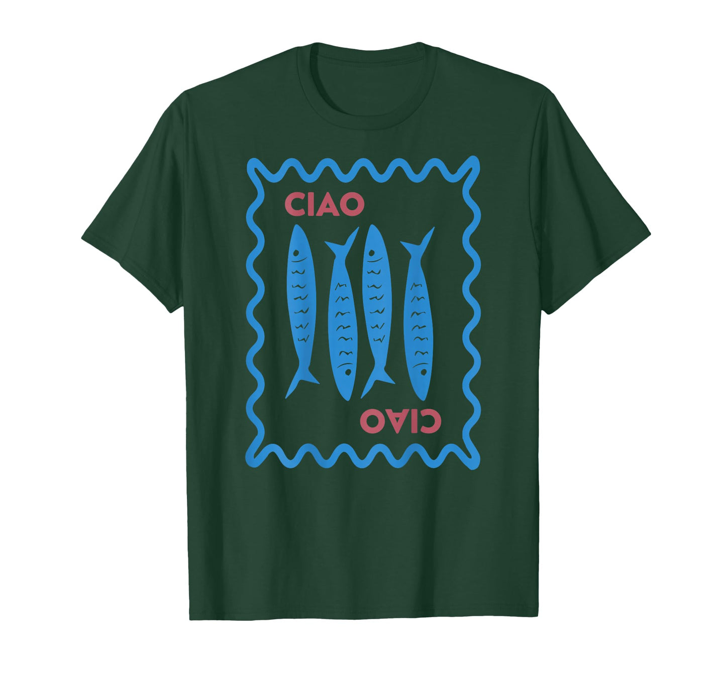 vintage Italian ciao sardine chinoiserie , ciao Summer vibe T-Shirt