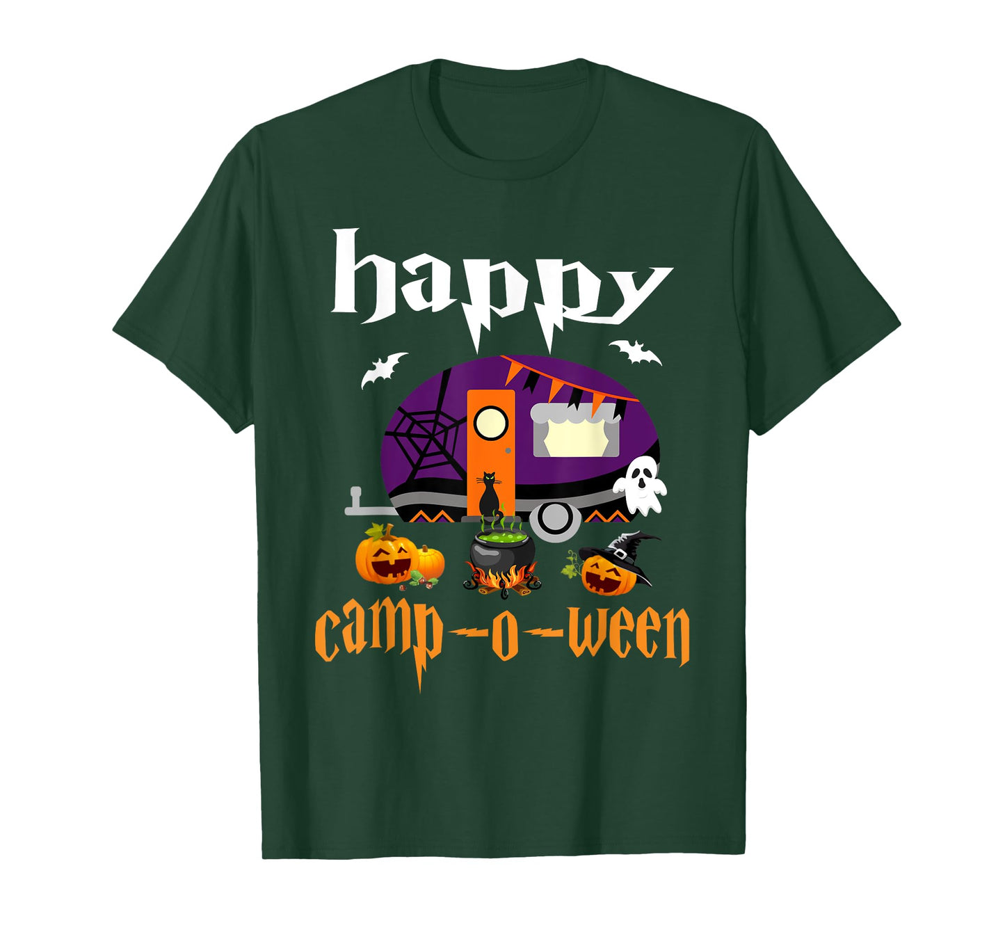 Happy Camp-O-Ween Halloween Camping Camper T-Shirt
