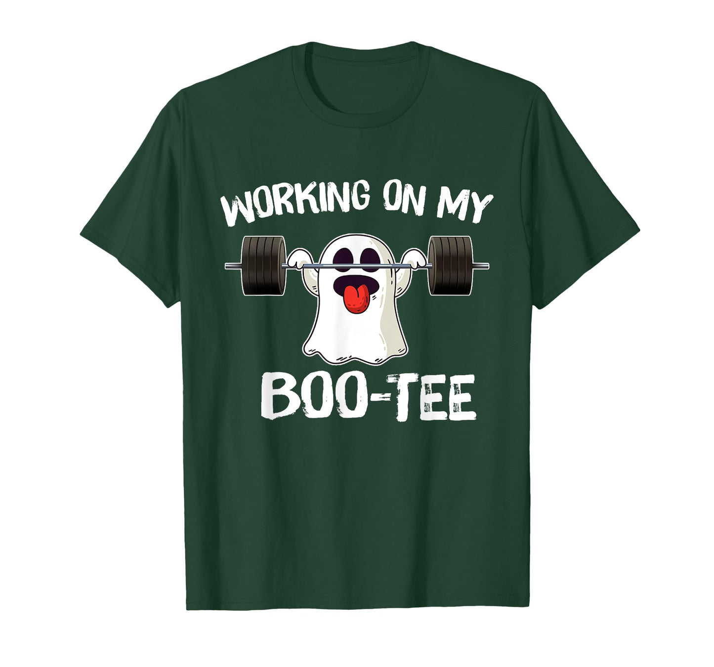 Working On My Booty Boo Tee Funny Halloween Gym Ghost Pun T-Shirt