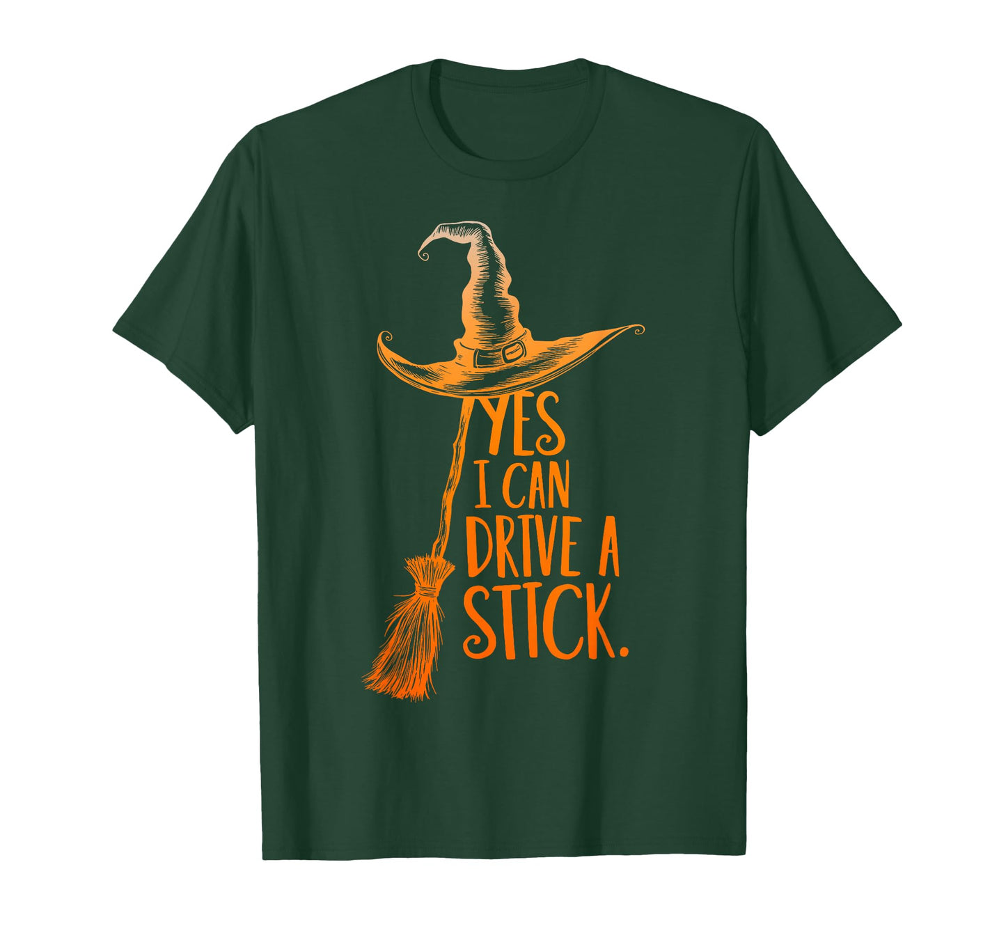 Yes I Can Drive A Stick Funny Halloween Spooky Witch Mom T-Shirt