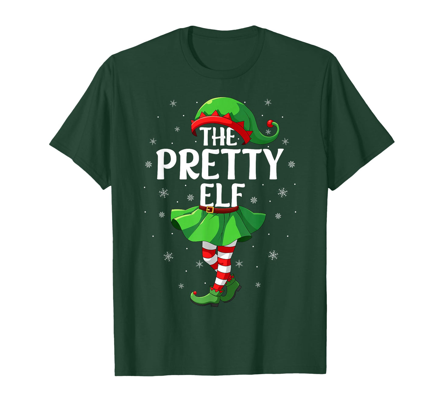Pretty Elf Christmas Girls Women Elf Squad Xmas Family T-Shirt