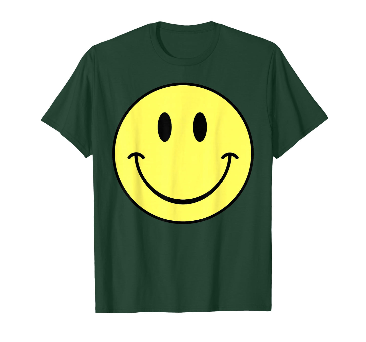 70s Yellow Smile Face Happy Cute Smiling Face Funny Retro T-Shirt