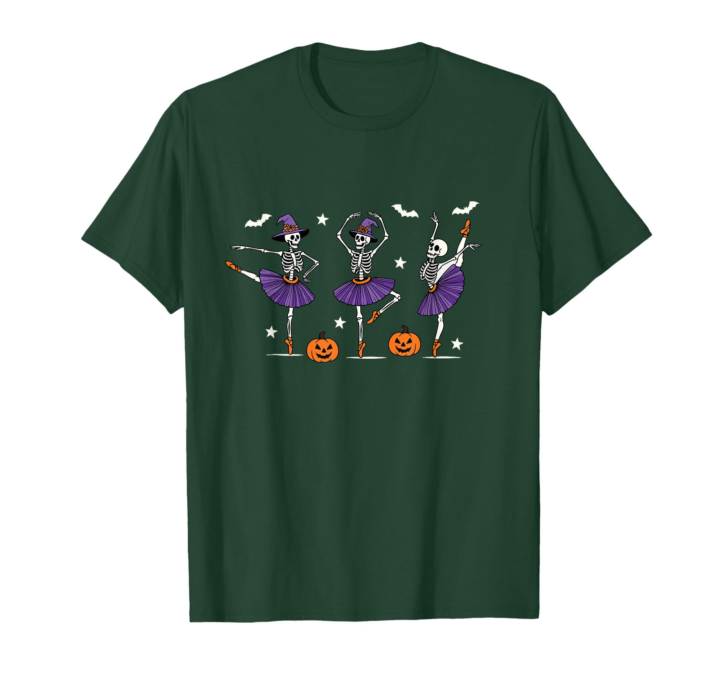 Dancing Skeleton Halloween Witch Ballerina Ballet Dancing T-Shirt