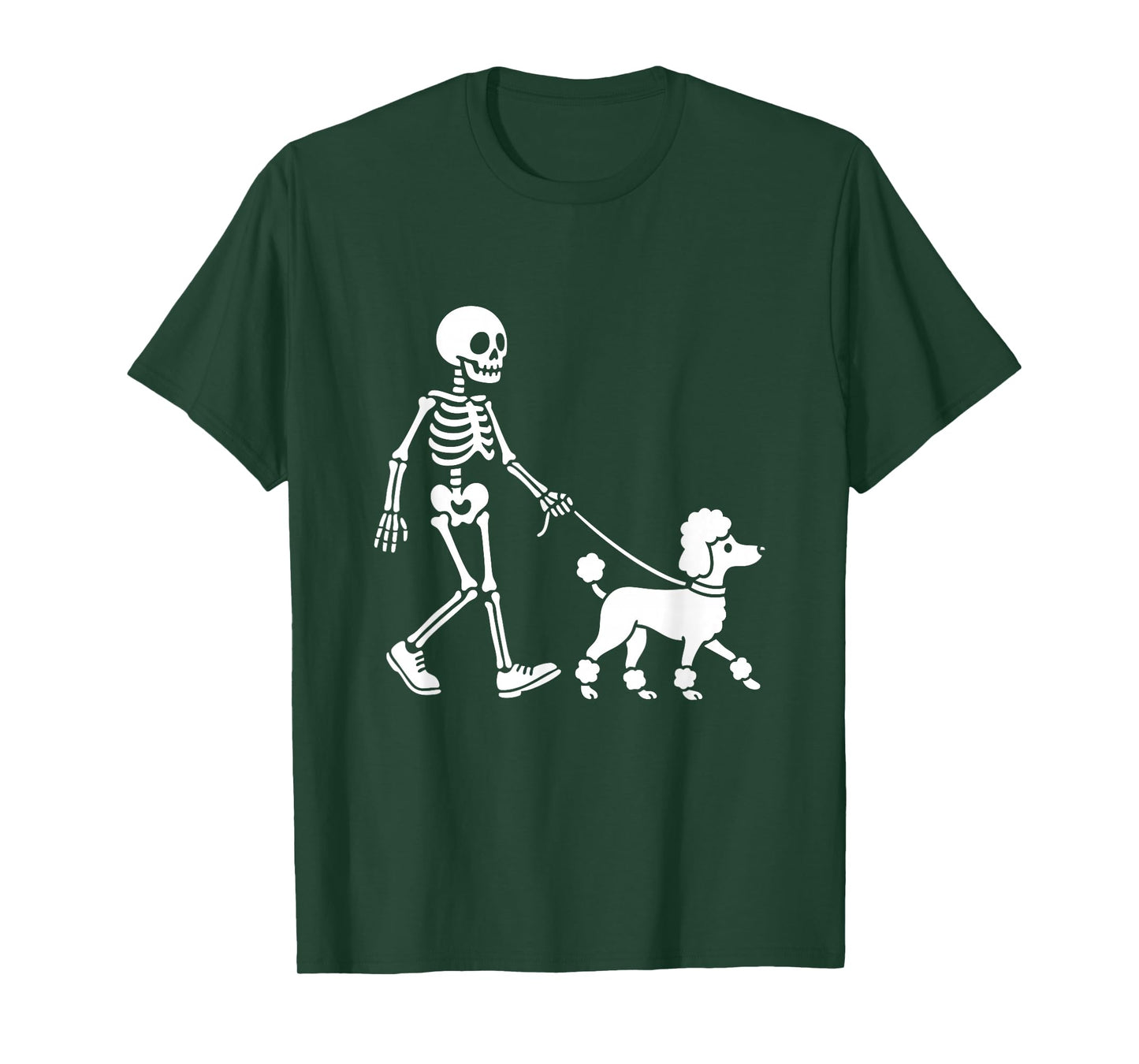 Skeleton Walking A Dog - Spooky Halloween Dog Lover T-Shirt