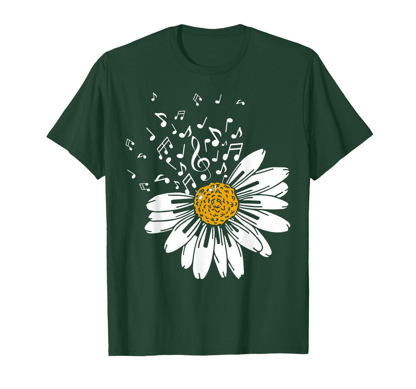Daisy Flower Music Notes Clef Teacher Musicians Music Lover T-Shirt