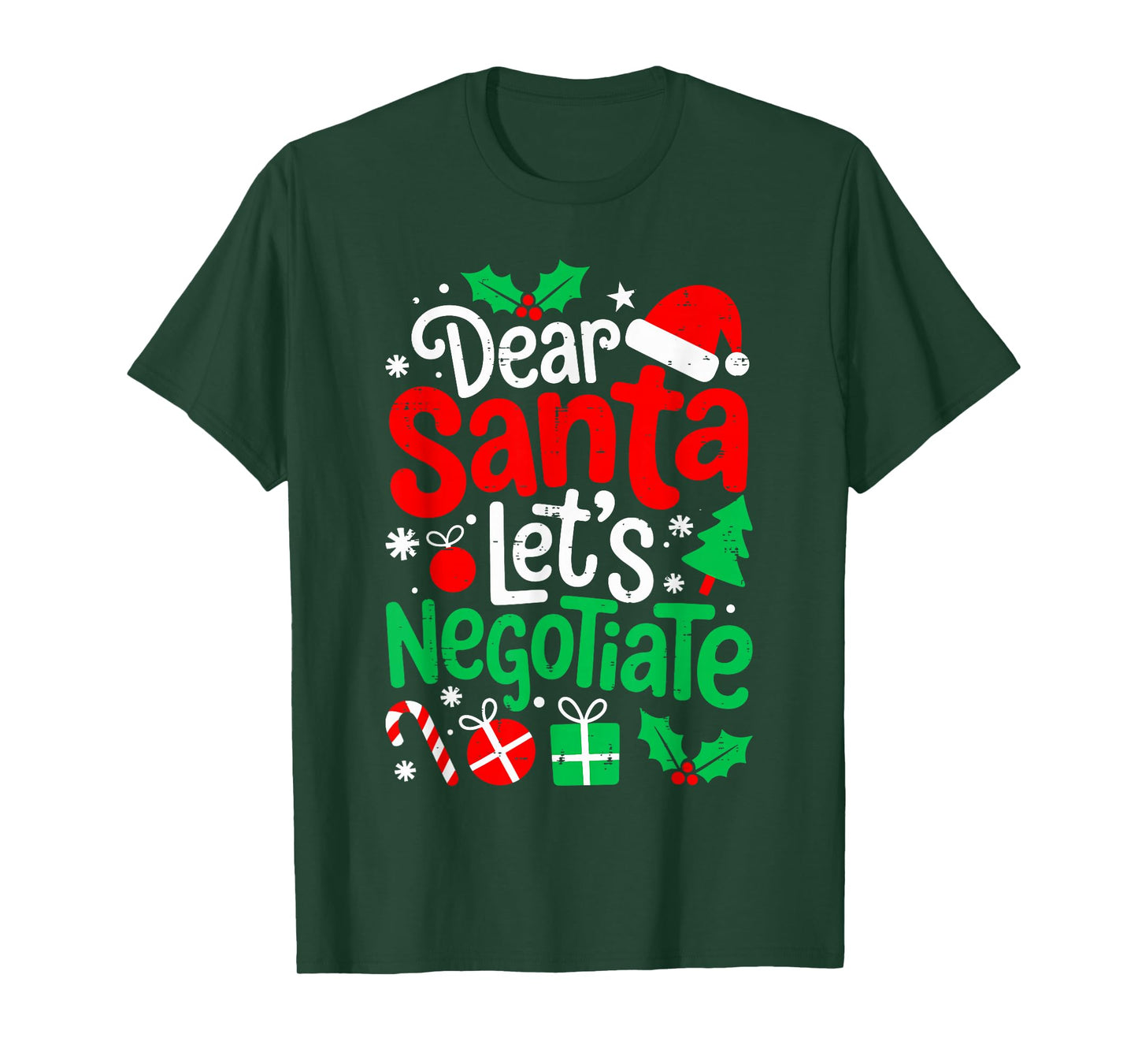 Dear Santa Lets Negotiate Christmas Xmas Women Men Kids Boys T-Shirt