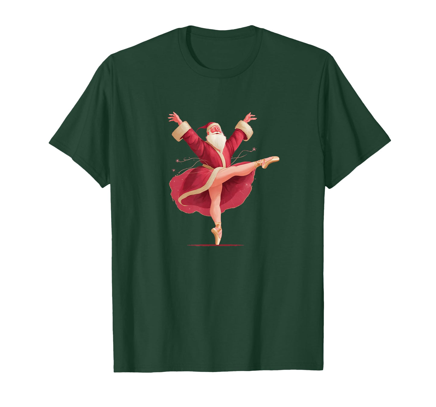 Beautiful Santa Dancer in Ballerina Style T-Shirt