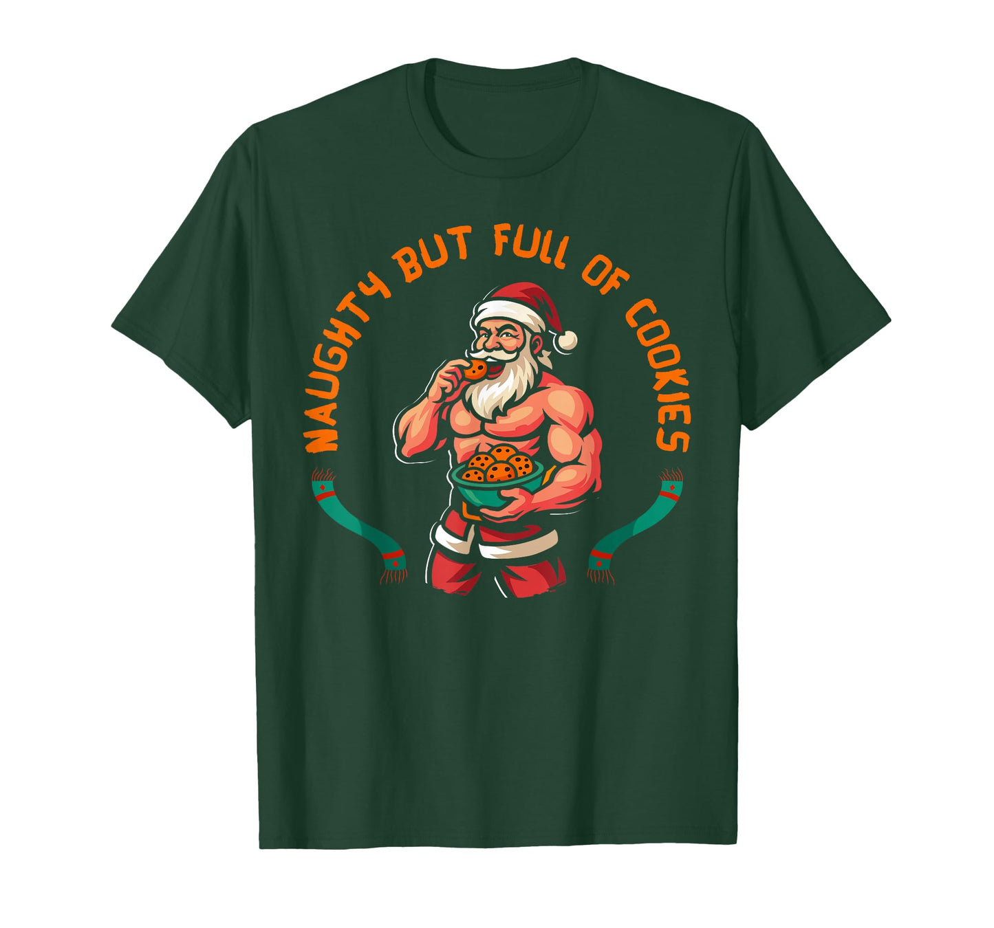 Naughty But Full of Cookies Christmas Santa Xmas Family T-Shirt