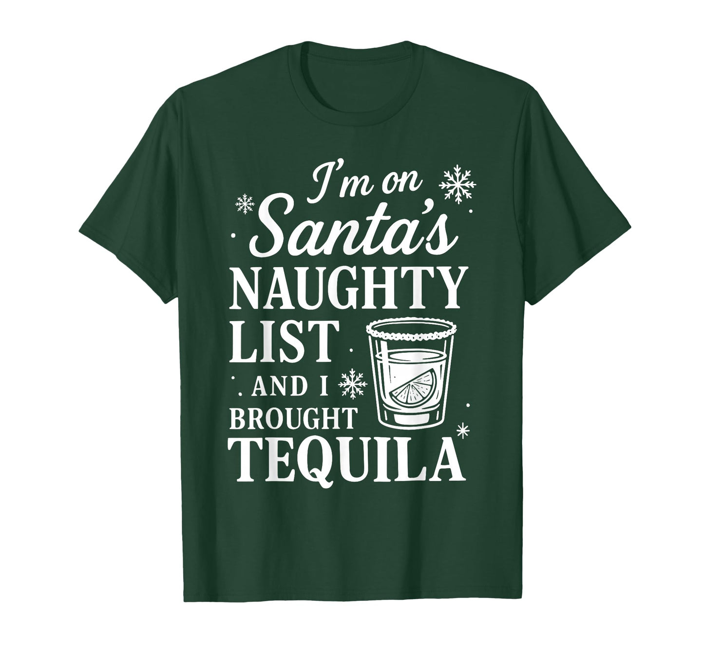 Santa’s Naughty List Funny Tequila Christmas Drinking T-Shirt