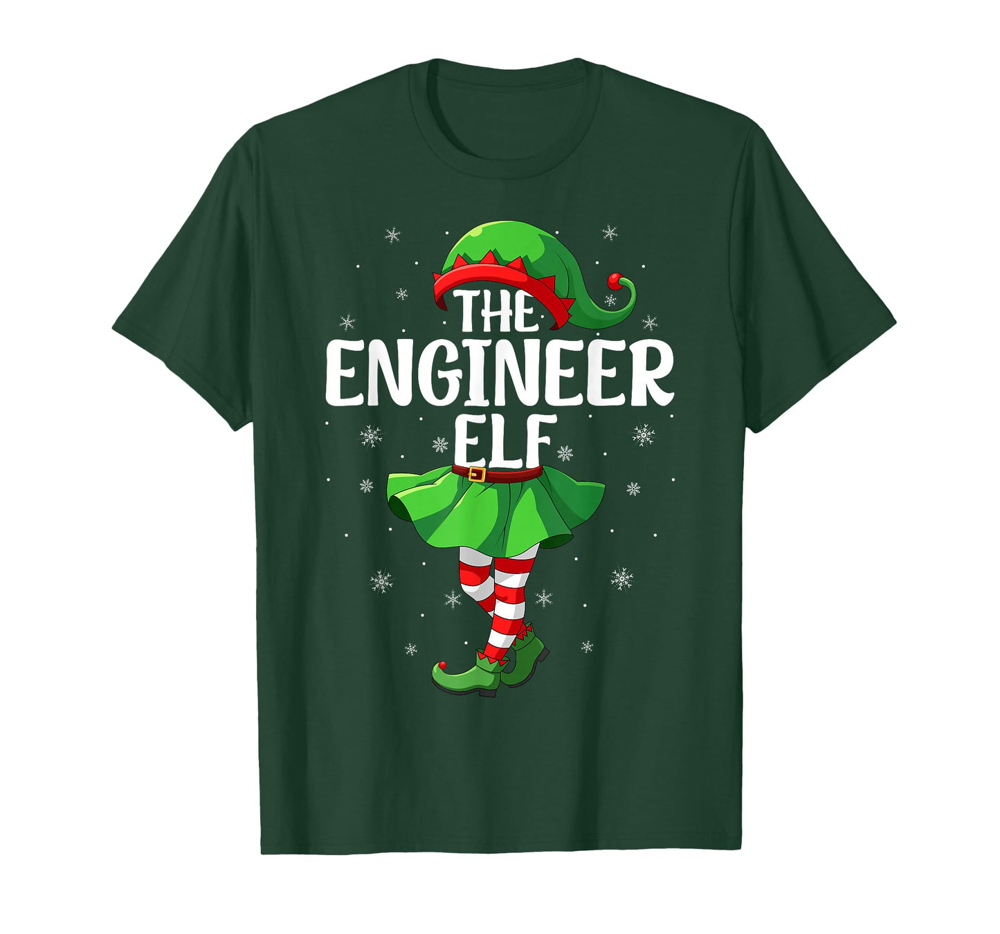 Engineer Elf Christmas Girls Women Elf Squad Xmas Family T-Shirt