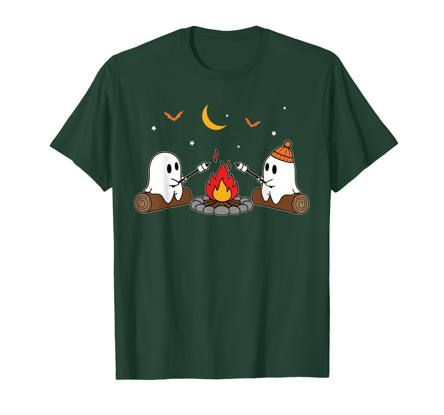 Funny Ghost Camping Campfire Halloween Marshmallow Lover T-Shirt