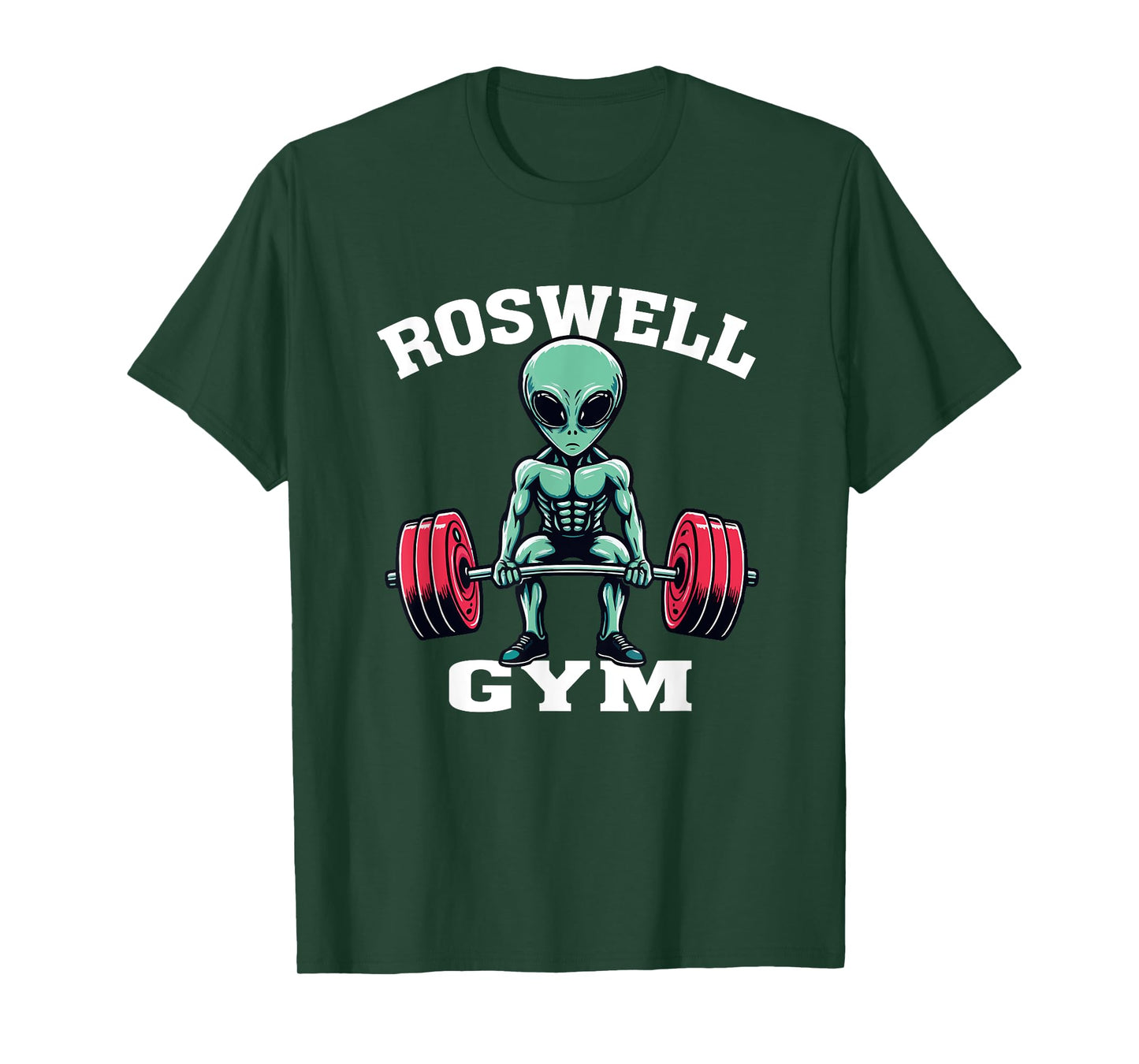 Alien Gym Funny UFO Roswell bodybuilding Fitness T-Shirt