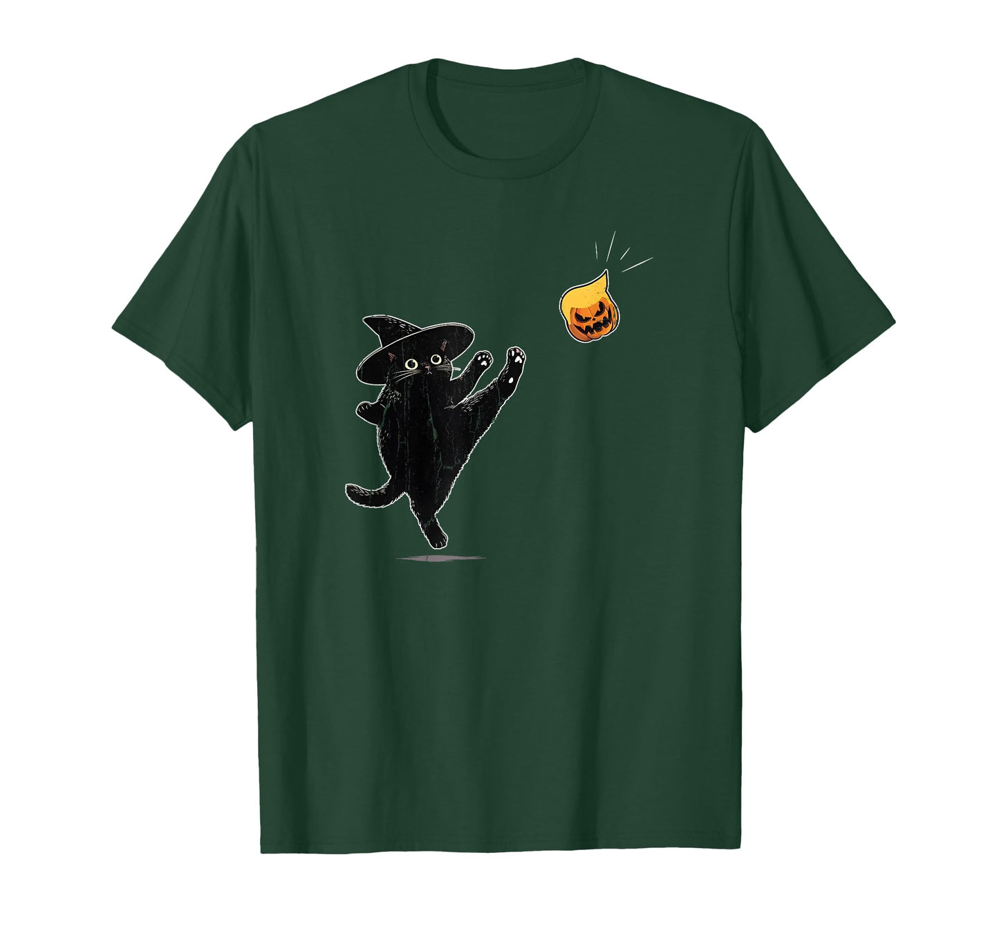 Black Cat Halloween, Cat Witch Doodle T-Shirt