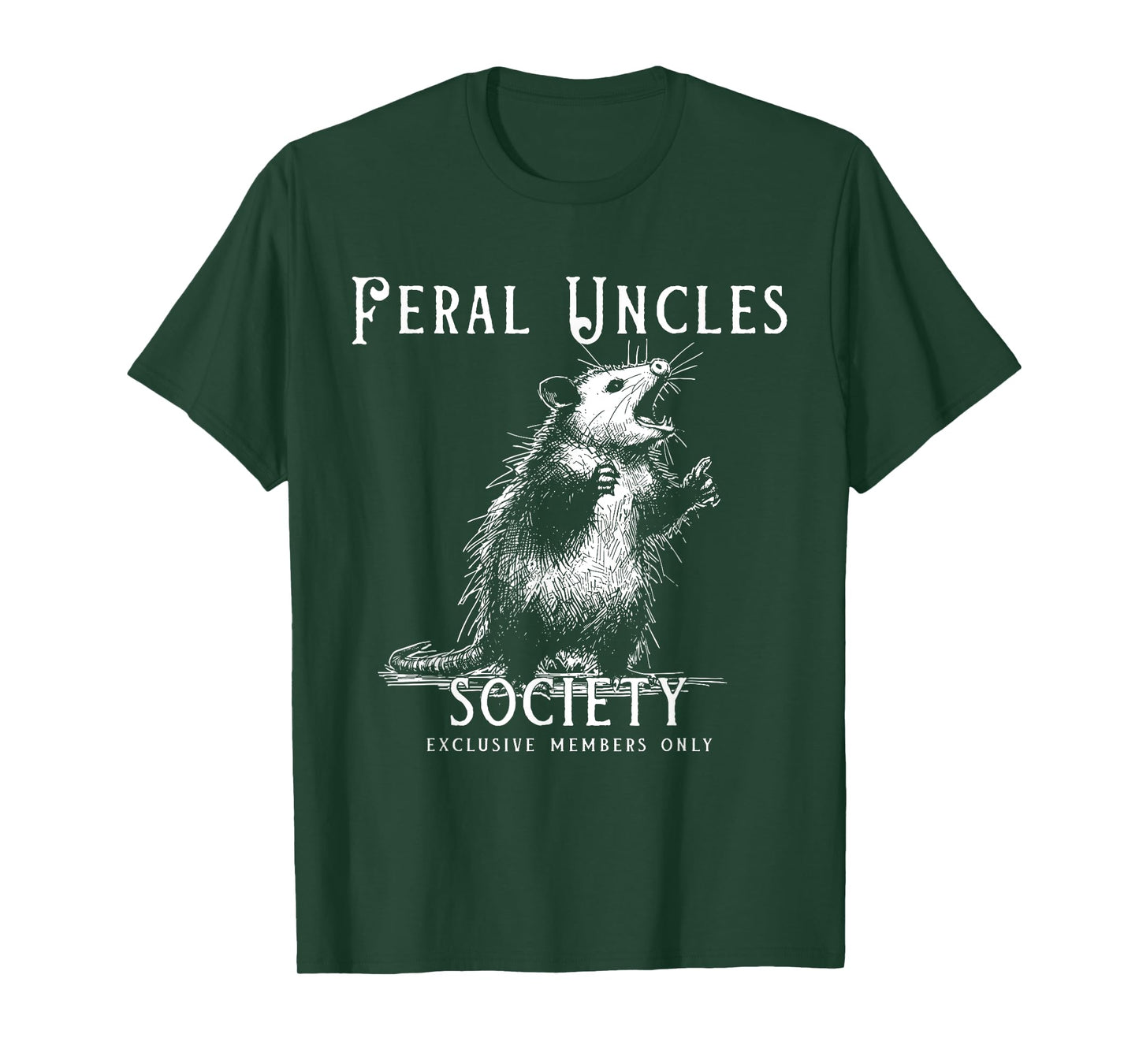 Retro Feral Uncle Society Funny Opossum Lovers Fathers Day T-Shirt