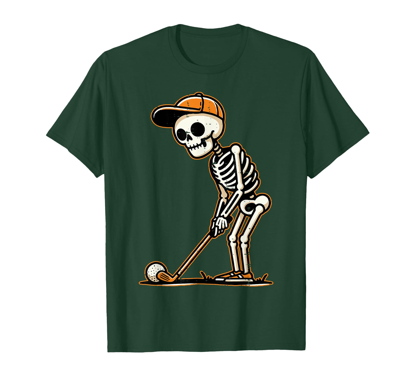 Skeleton Golf Player Halloween Costume Men Boys Kids T-Shirt