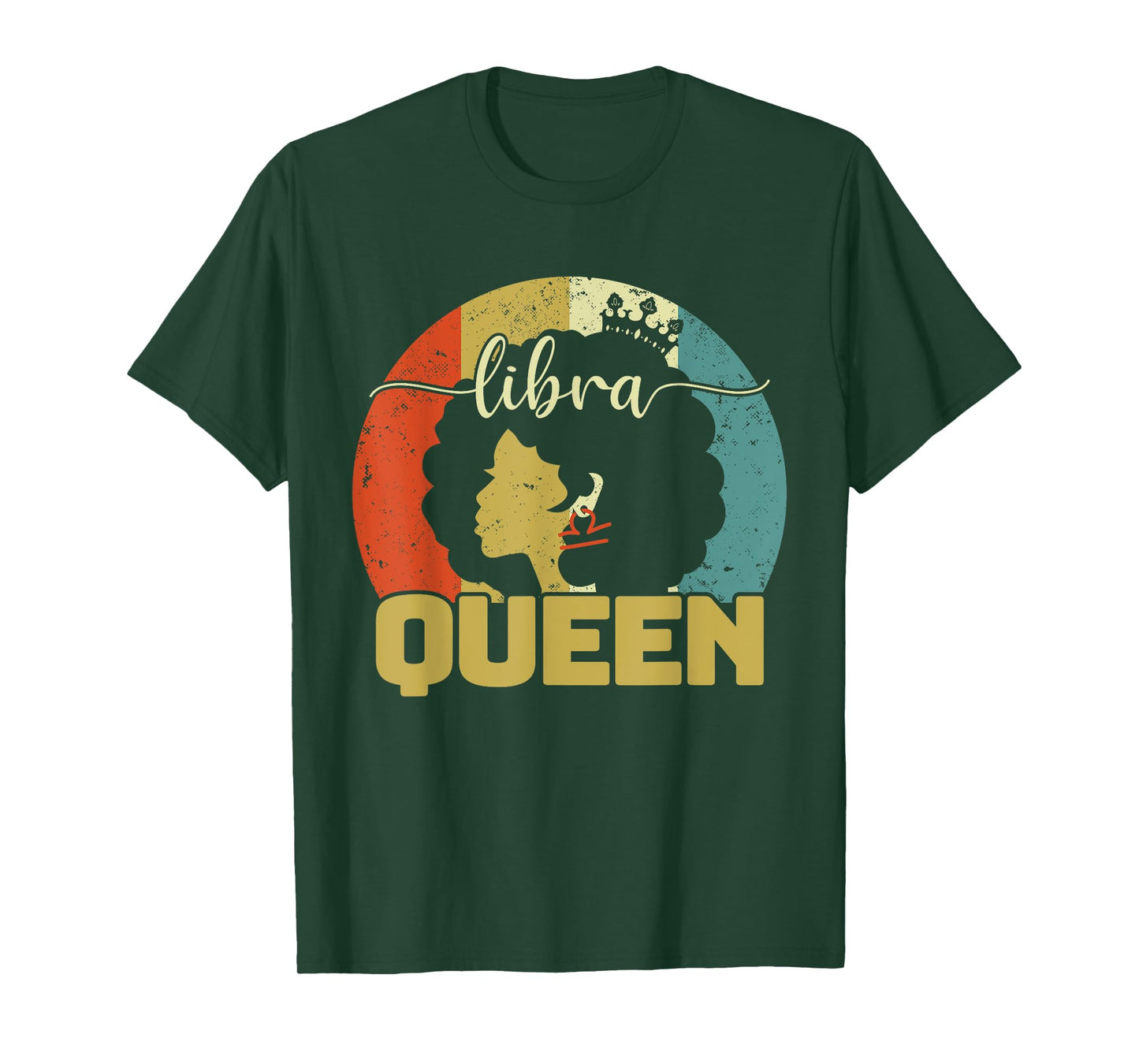 Libra Queen Libra Birthday Afro Libra Zodiac Sign Vintage T-Shirt