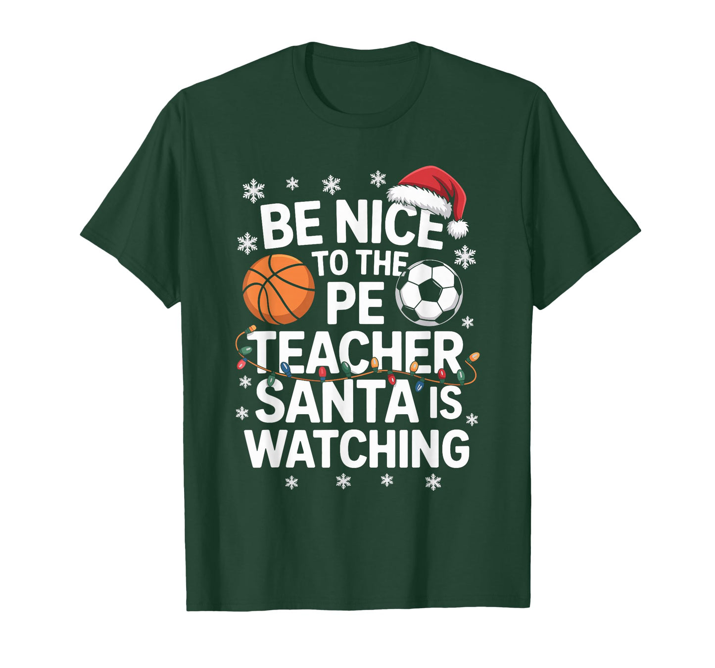 Funny PE Teacher Christmas Physical Education Xmas T-Shirt