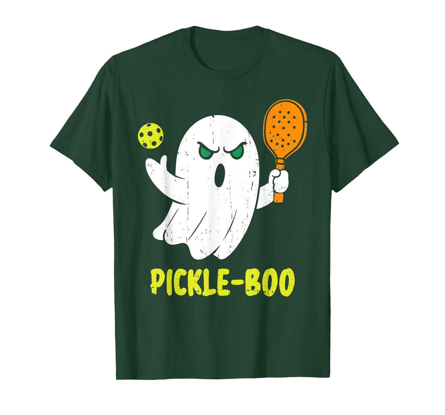 Halloween Pickleball Pickle Boo Ghost Costume Men Women Kids T-Shirt