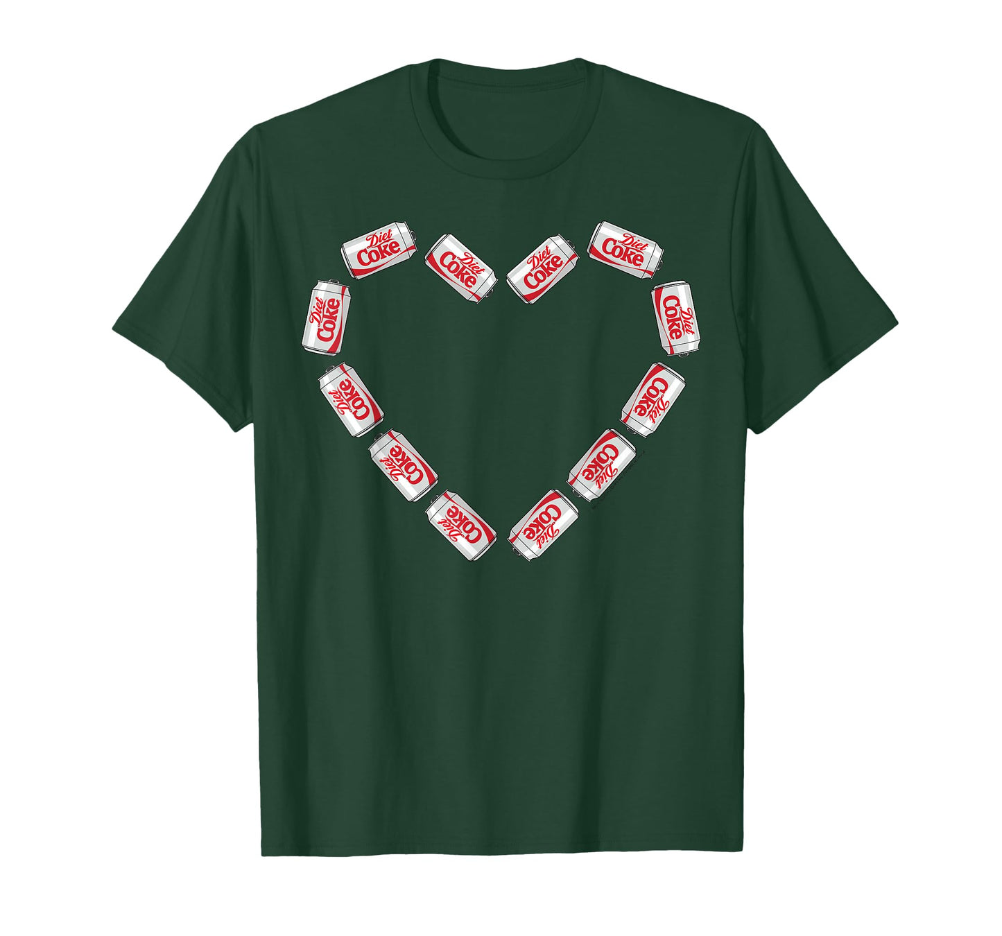 Coca-Cola Company Diet Coke Heart Cans T-Shirt - Unisex-Adults - Black - Small - Short Sleeve - Classic Fit