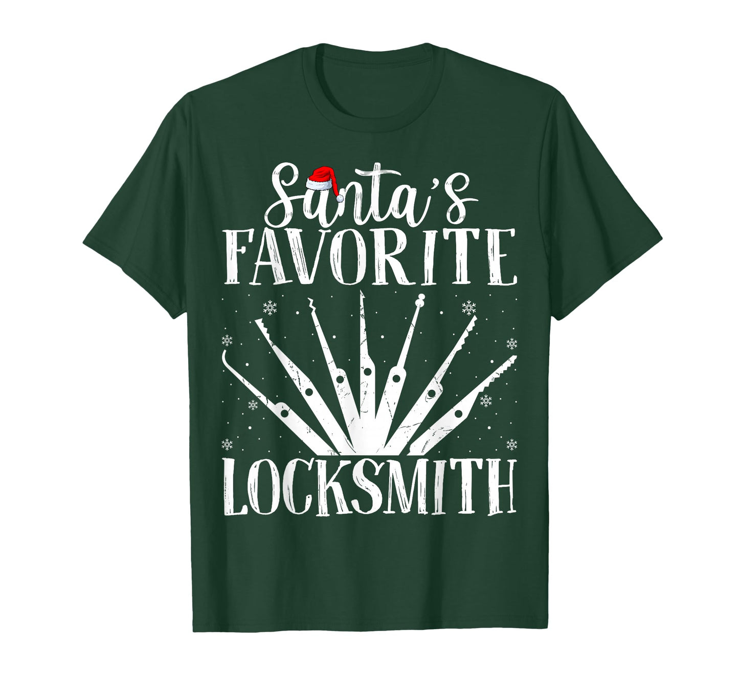 Santa's Favorite Locksmith Key Maker Locksmithing Christmas T-Shirt