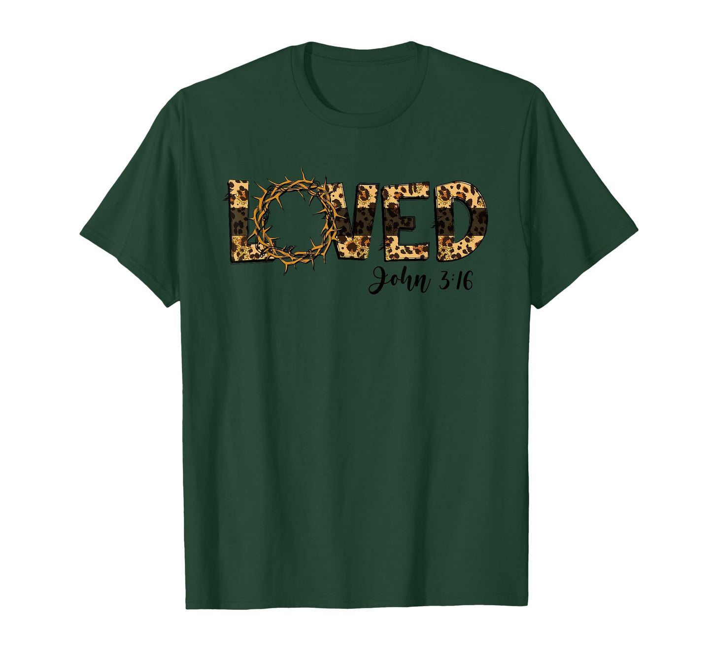 Loved John 3:16 Cheetah Leopard Print Jesus Christians T-Shirt