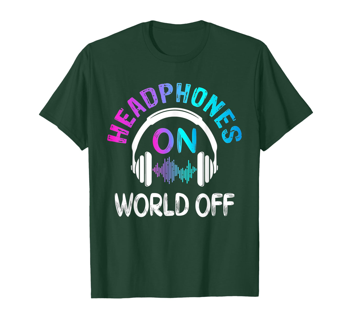 Music Headphones On World Off Music Lovers Producer DJ Gift T-Shirt