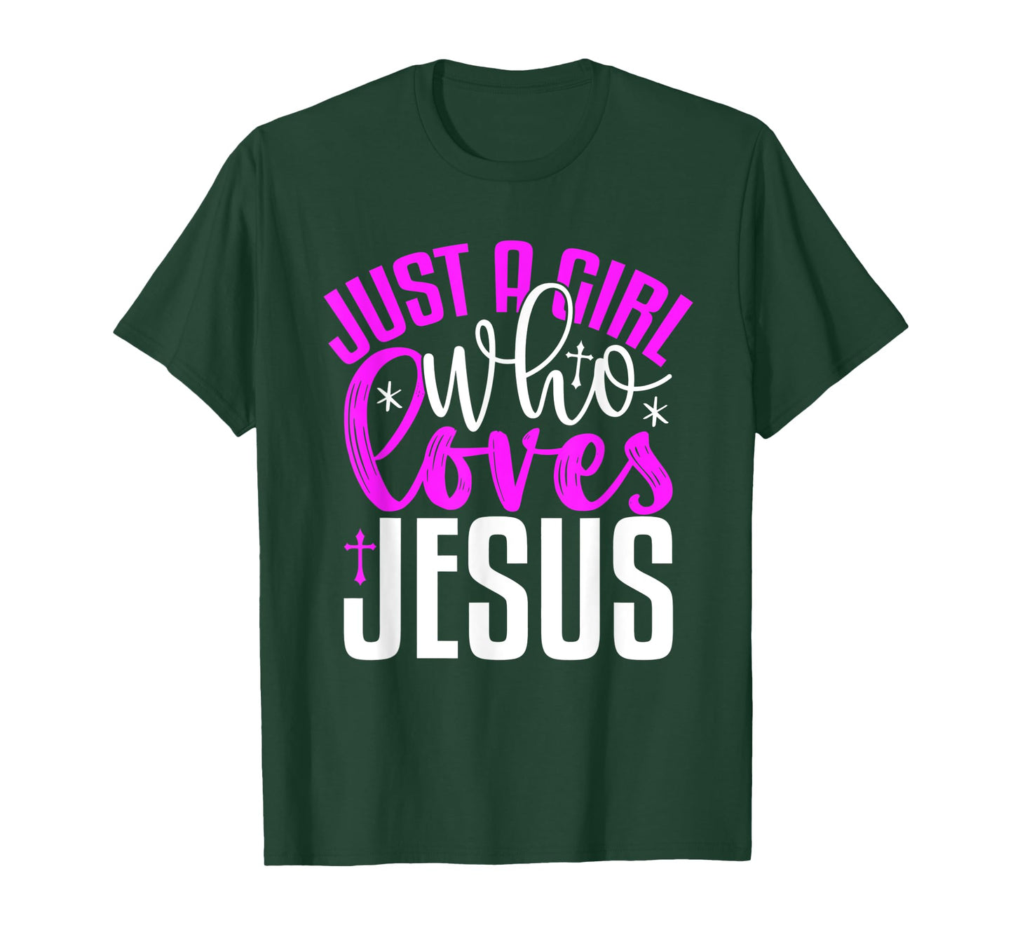 Just A Girl Who Loves Jesus Purple And White T-Shirt