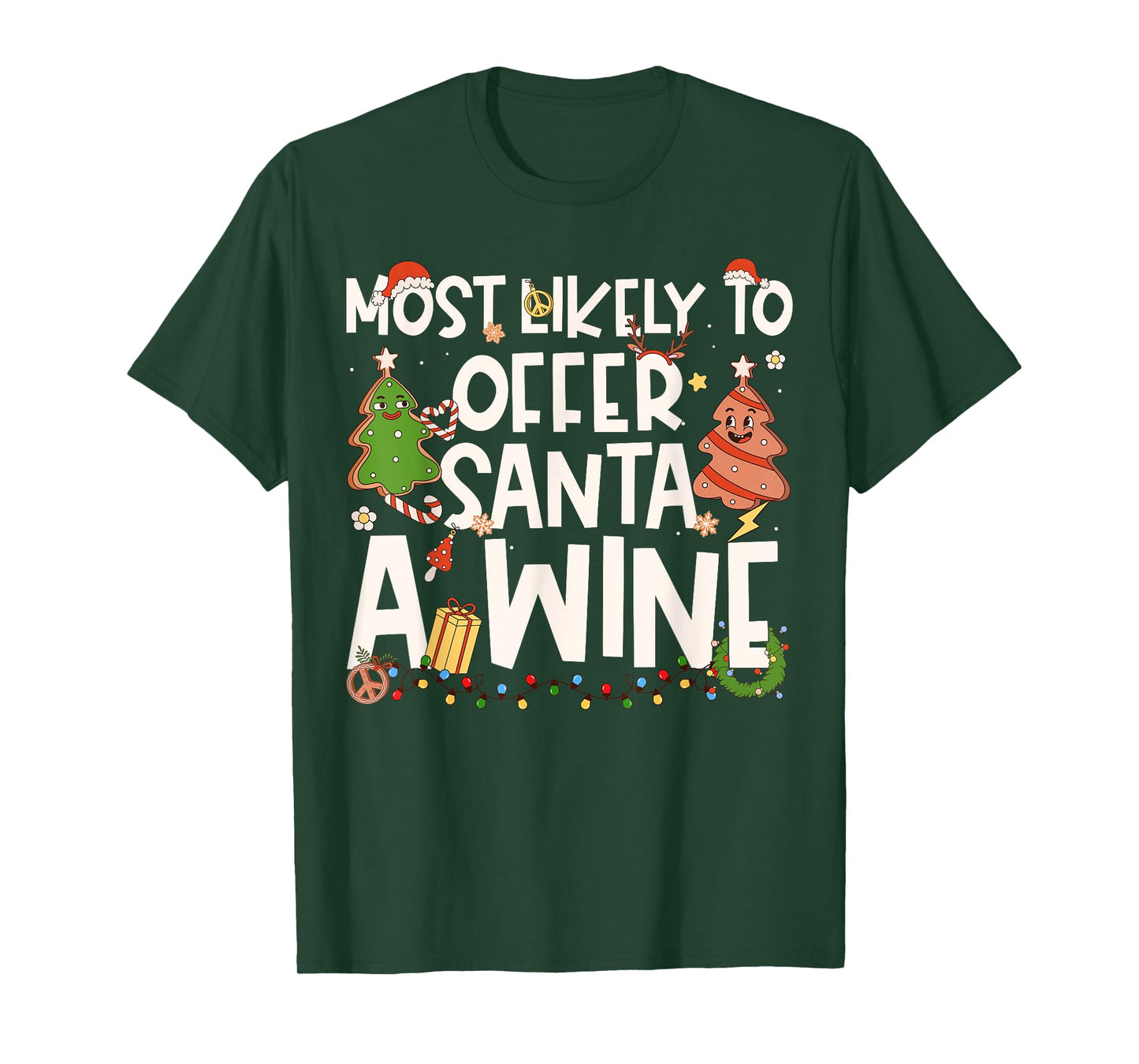 Most Likely to Drink All The Wine Family Matching Christmas T-Shirt