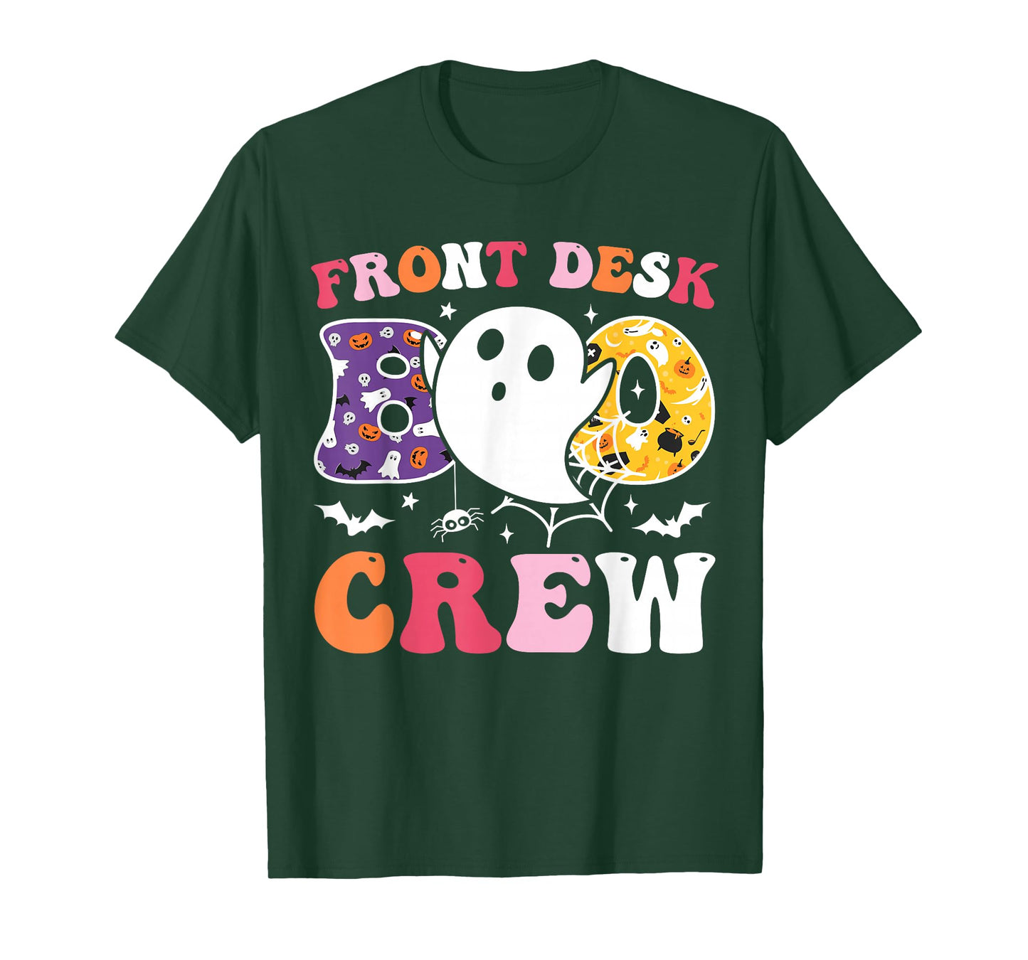 Front Desk Boo Crew Funny Ghost Halloween Receptionist 2025 T-Shirt