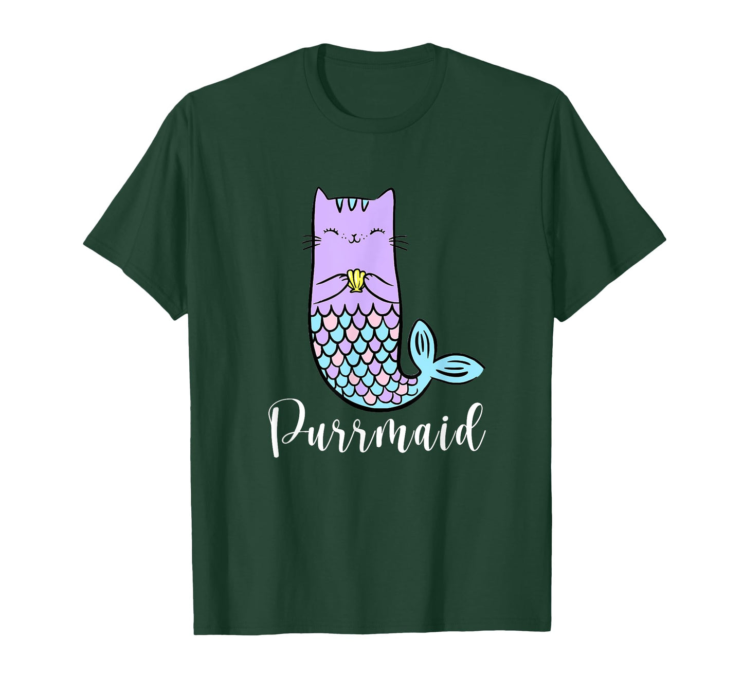 Funny Cute Purrmaid - Mermaid Cat - Meowmaid - Womens Girls T-Shirt