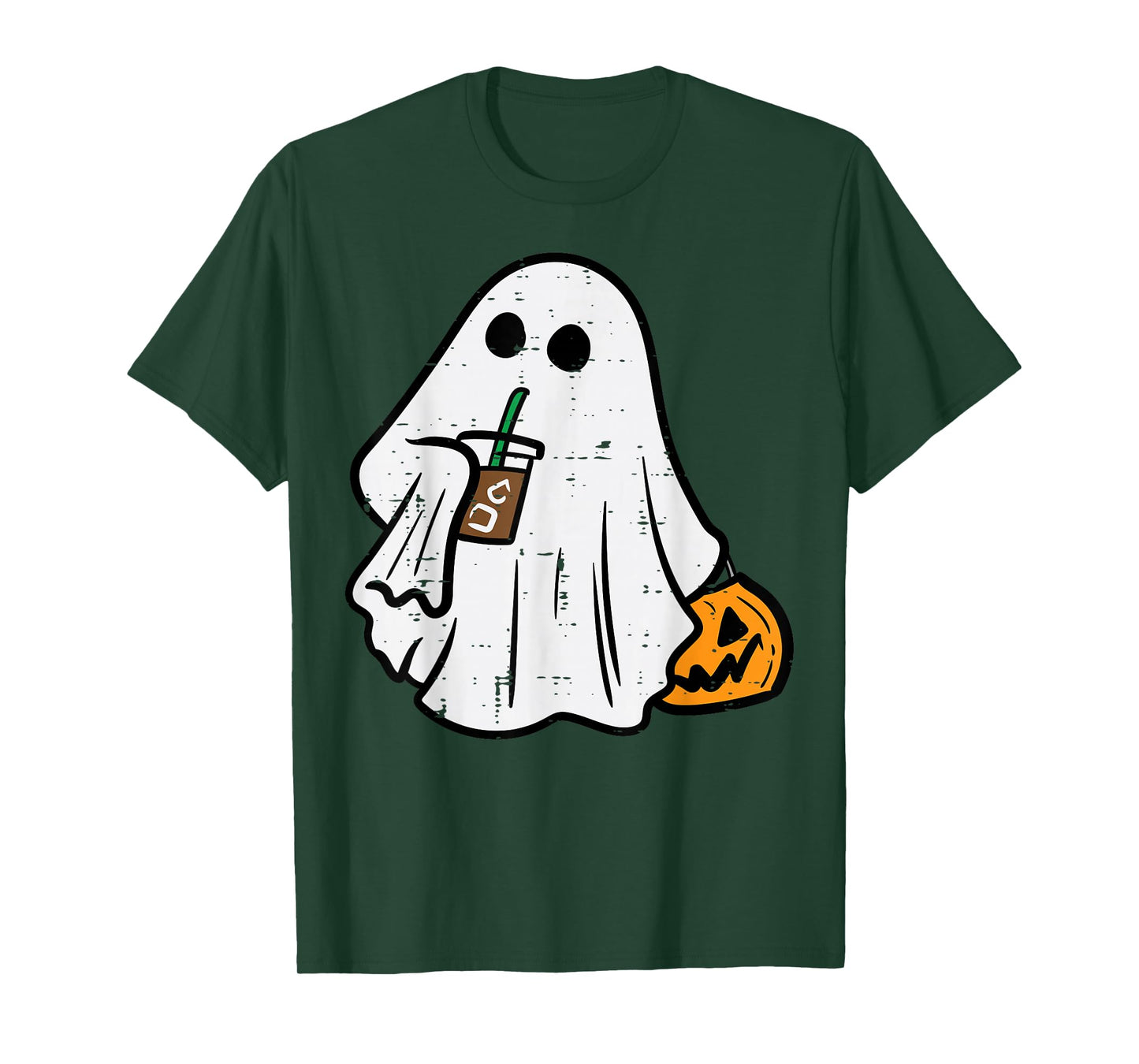 Halloween Ghost Ice Coffee Funny Costume Men Women Kid Youth T-Shirt