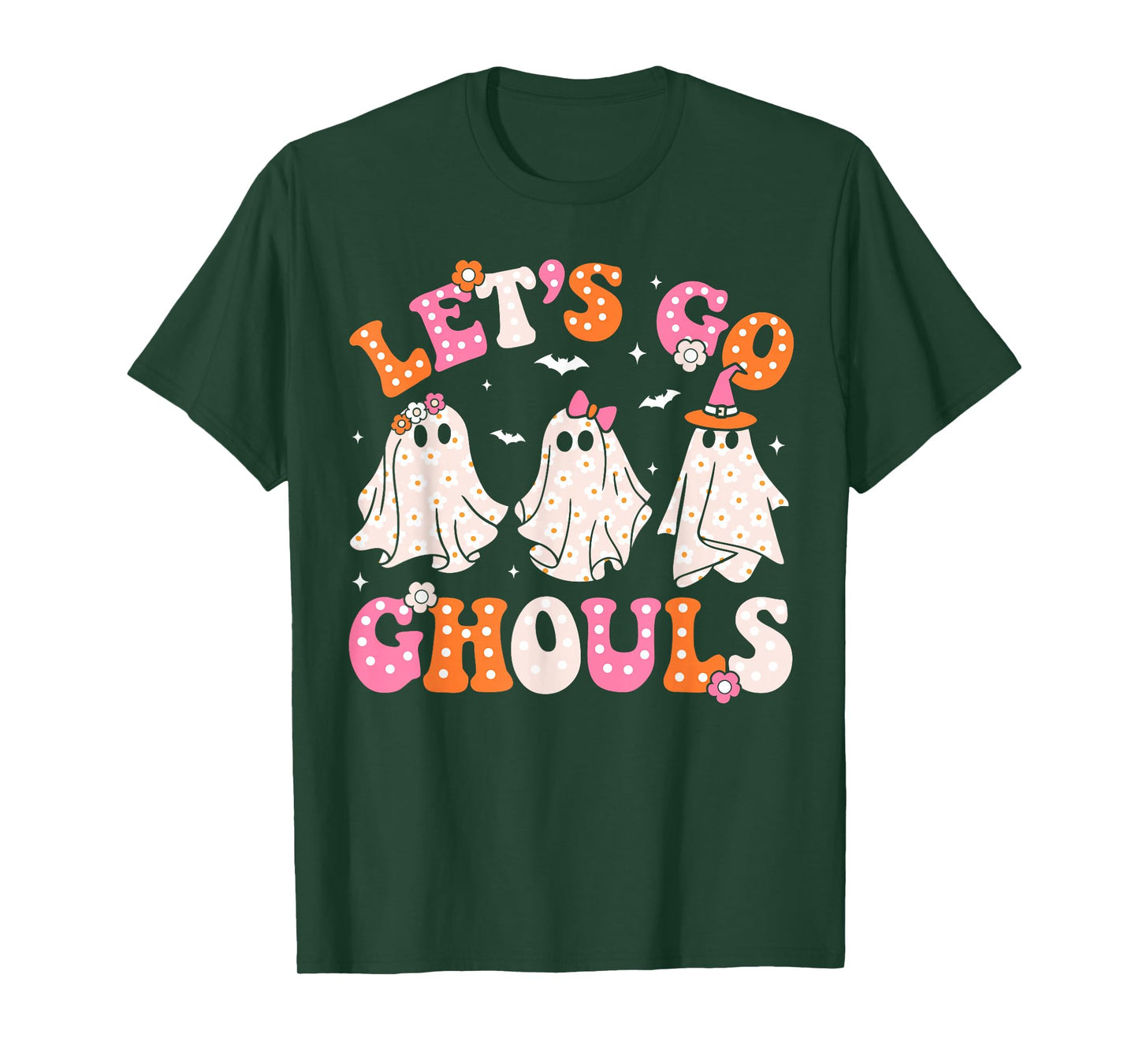 Let's Go Ghouls Halloween Ghost Retro Groovy Outfit Costume T-Shirt