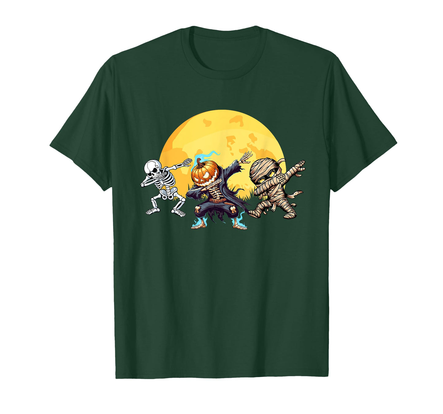 Dabbing Skeleton Mummy Spooky Squad Men Kids Boys Halloween T-Shirt