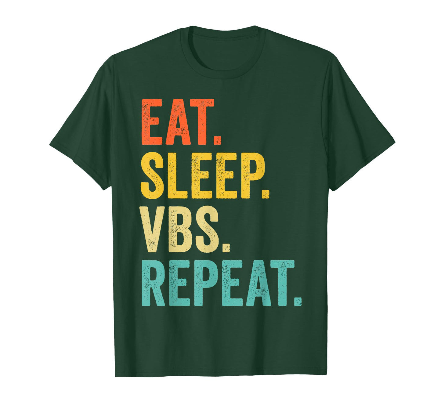 Vintage Eat Sleep VBS Repeat Vacation Bible School Kids Boys T-Shirt