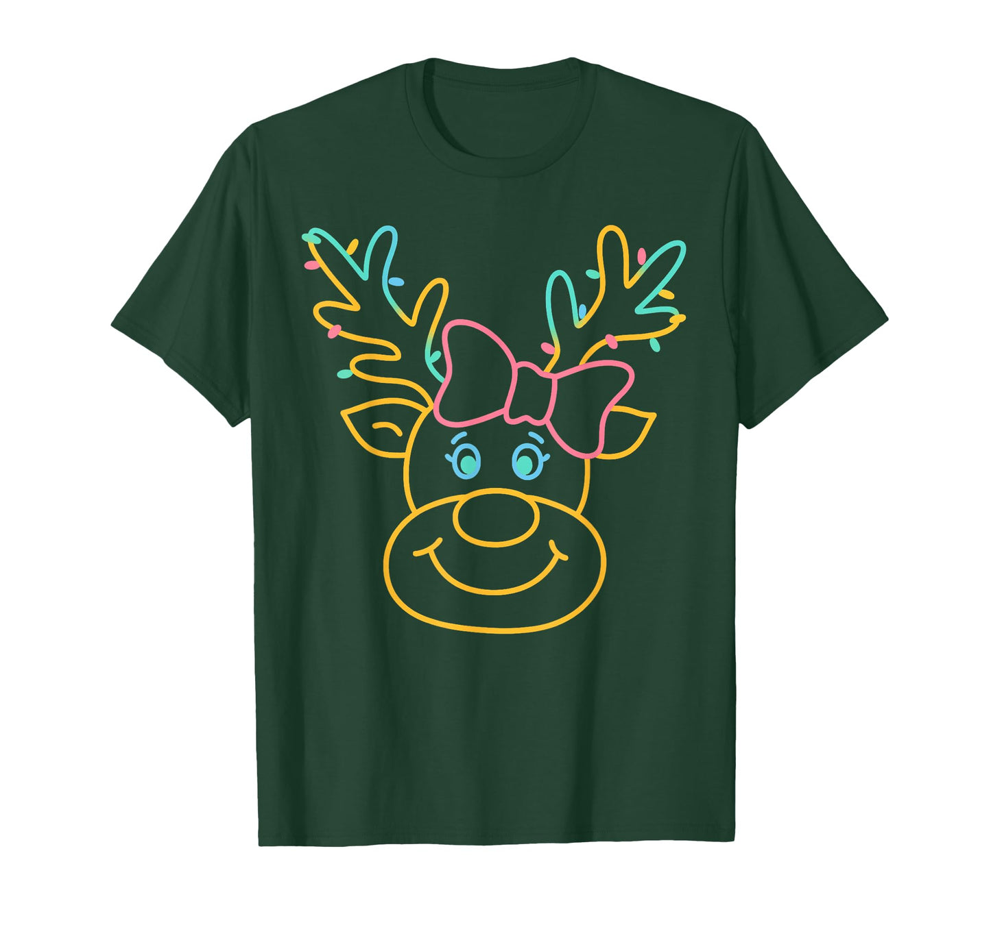 Preppy Christmas Coquette Bow Reindeer Family Matching 2025 T-Shirt