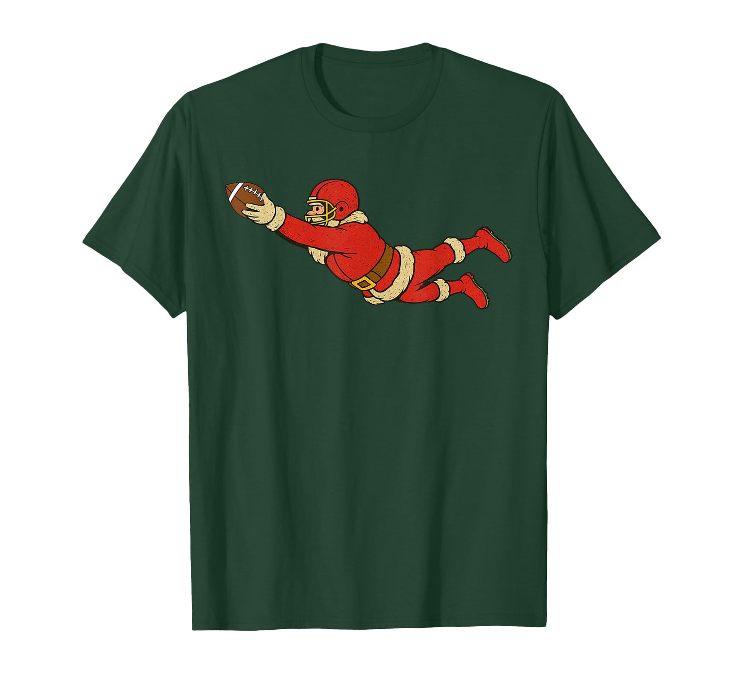 Santa Claus Playing American Football Xmas Holiday Christmas T-Shirt