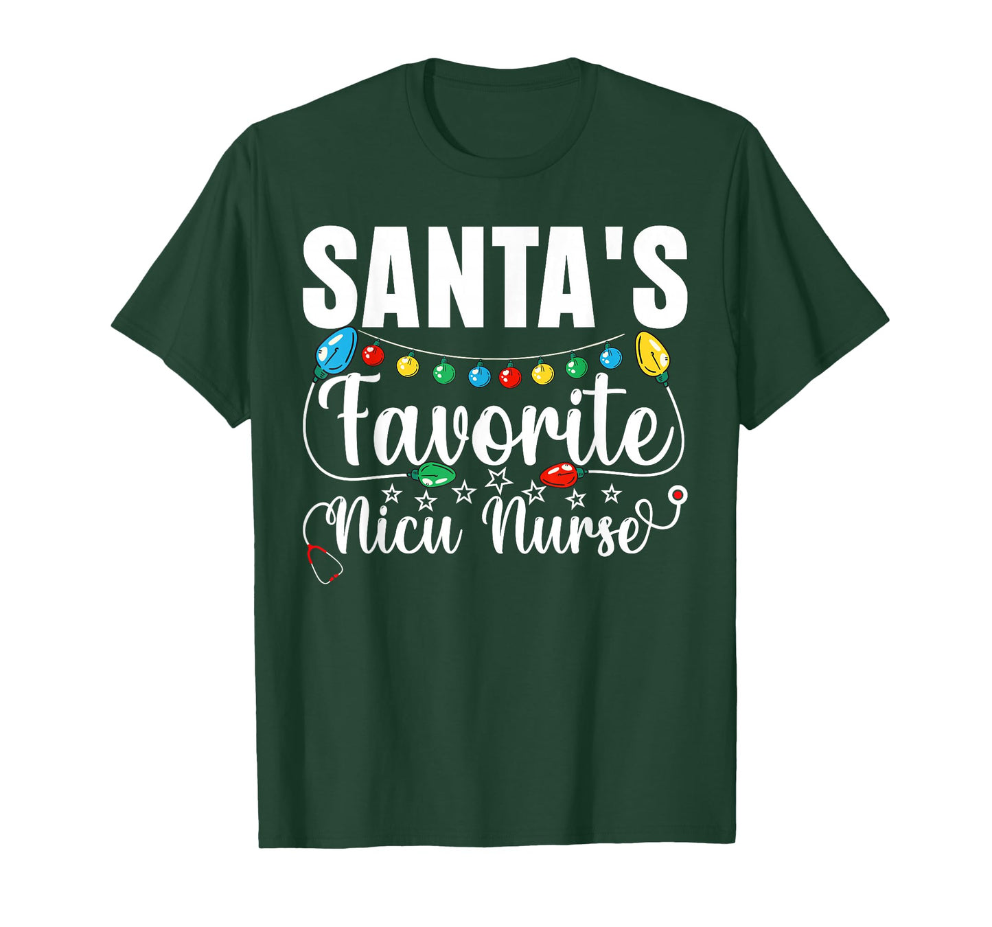 Christmas Santa's Favorite NICU Nurse Xmas Crew Santa Men T-Shirt