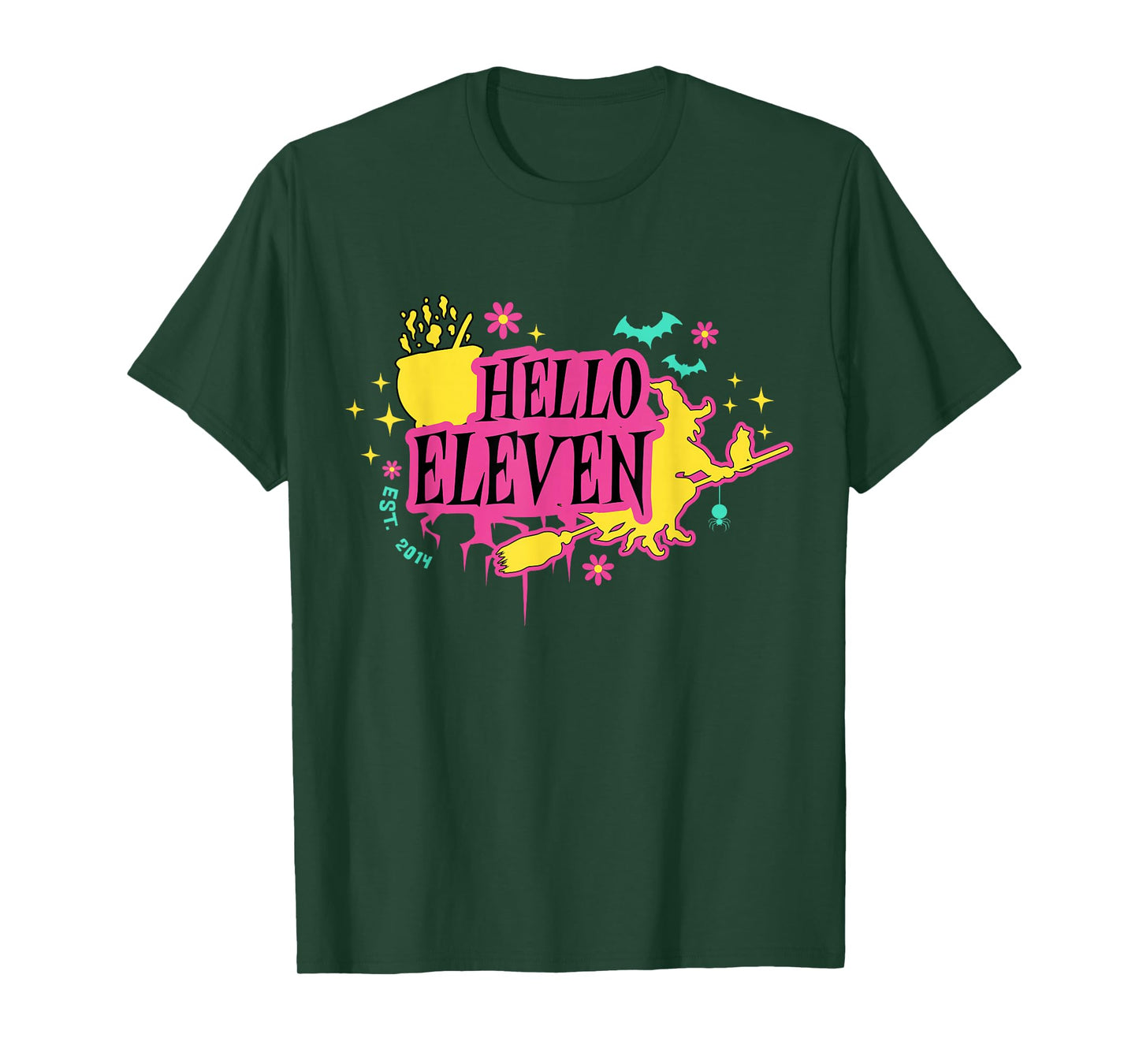 Happy 11th Birthday Hello Eleven Witch Est 2014 Halloween T-Shirt