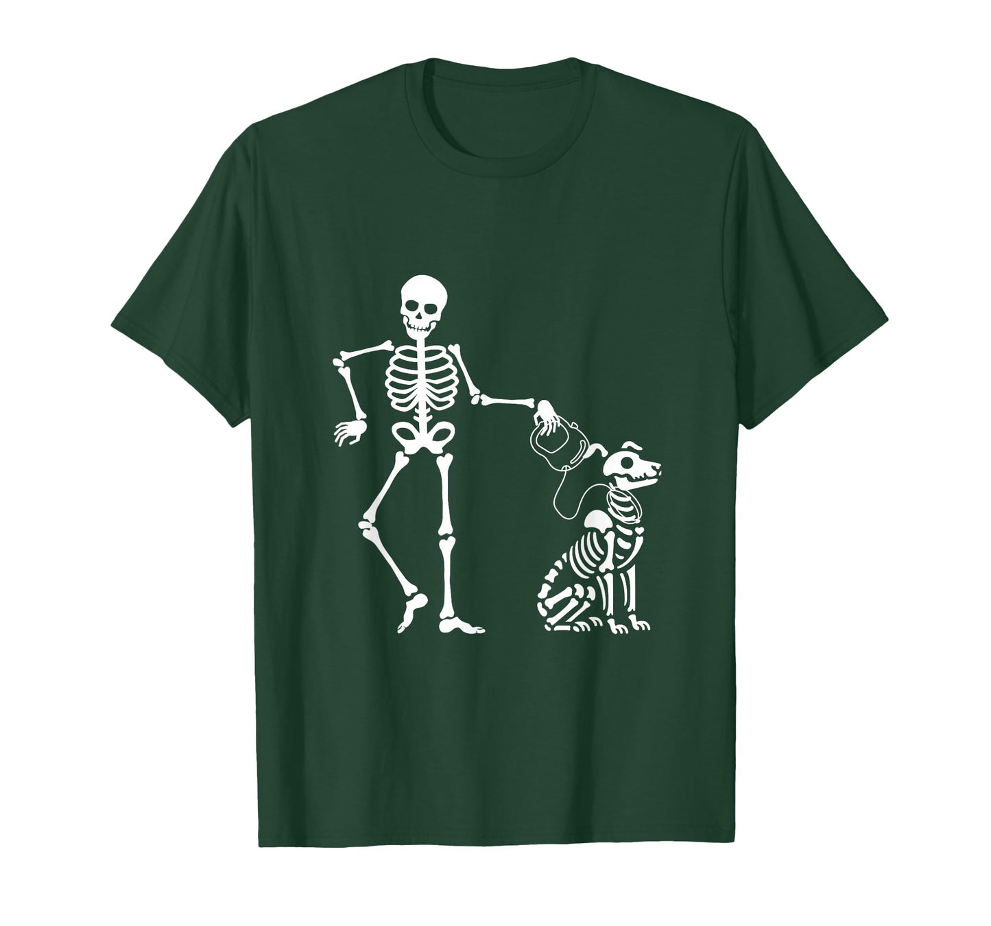 Amazing Spooky Creepy Halloween Design Skeleton Dog T-Shirt