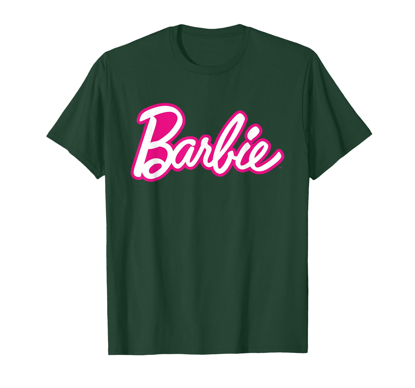 Barbie Current Pink and White Script Logo T-Shirt