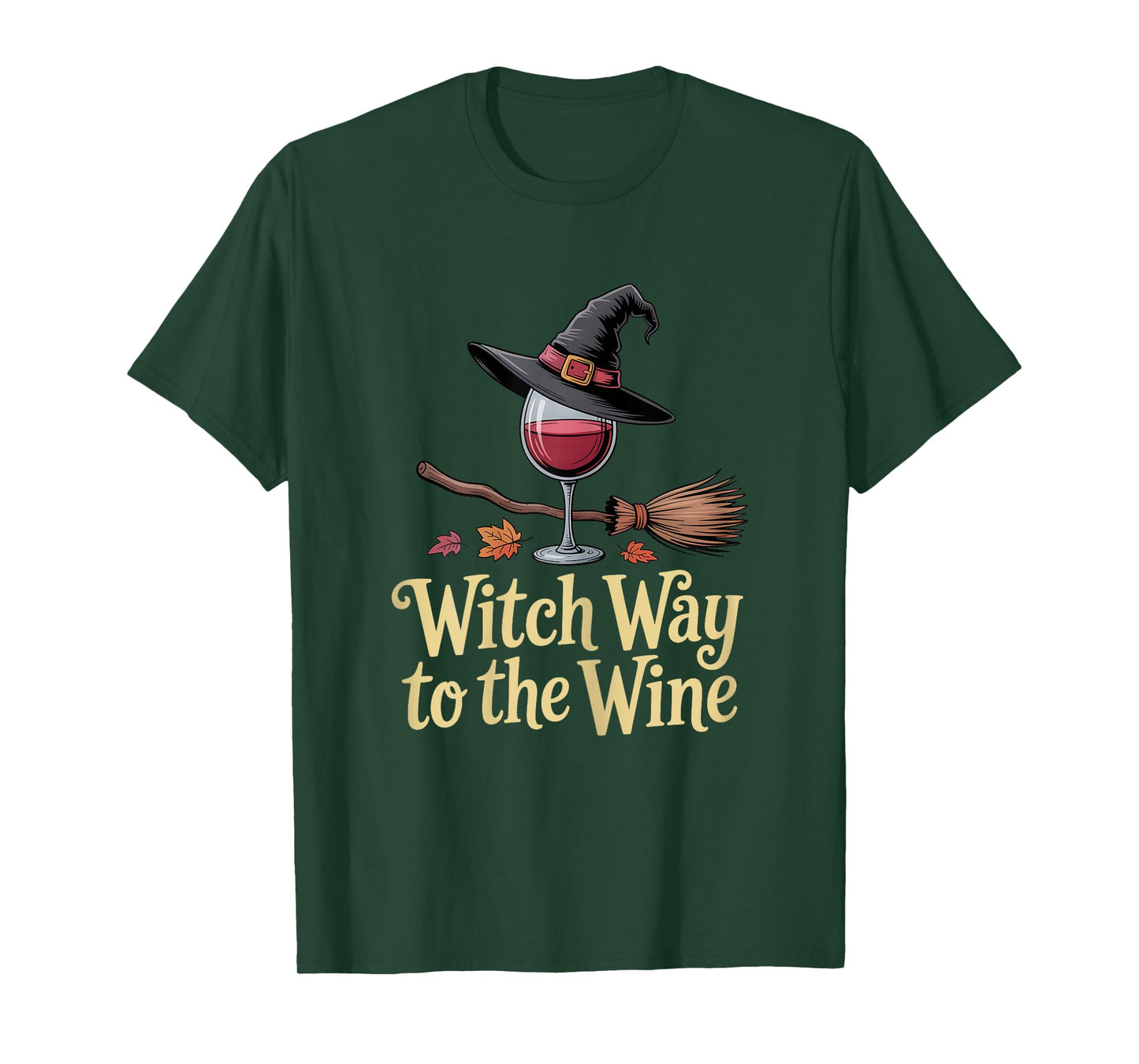 Womens Witch Way to The Wine Funny Halloween Wine Lover T-Shirt