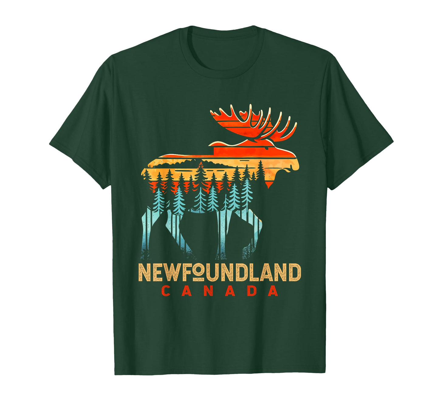 Newfoundland Canada Shirt Vintage Retro Canadian Pride Moose T-Shirt