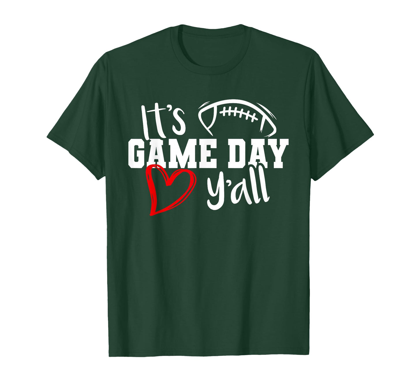 Its Game Day Yall Cute Super Football Bowl Heart Women's T-Shirt