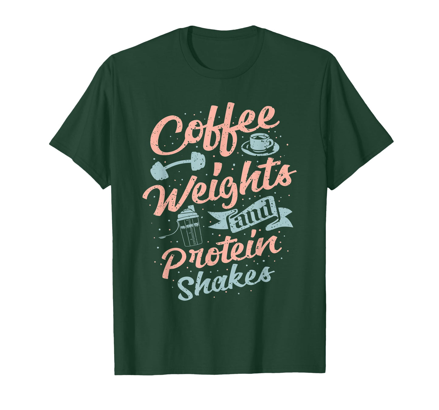 Coffee Weights And Protein Shakes Bodybuilding Bodybuilder T-Shirt